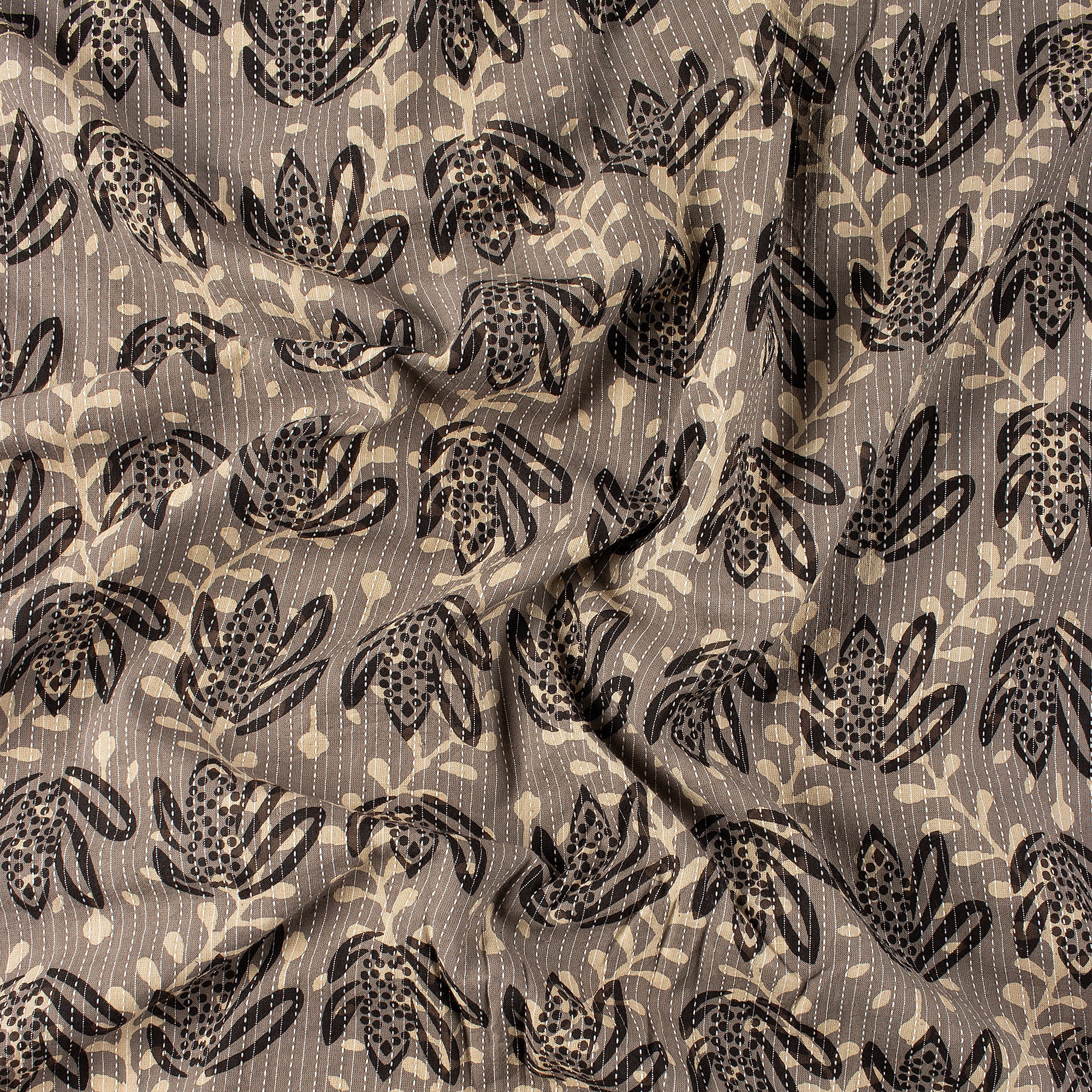 Organic Cotton Dabu Hand Block Printed Kantha Fabric