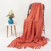Organic Cotton Solid Christmas Throw Blanket