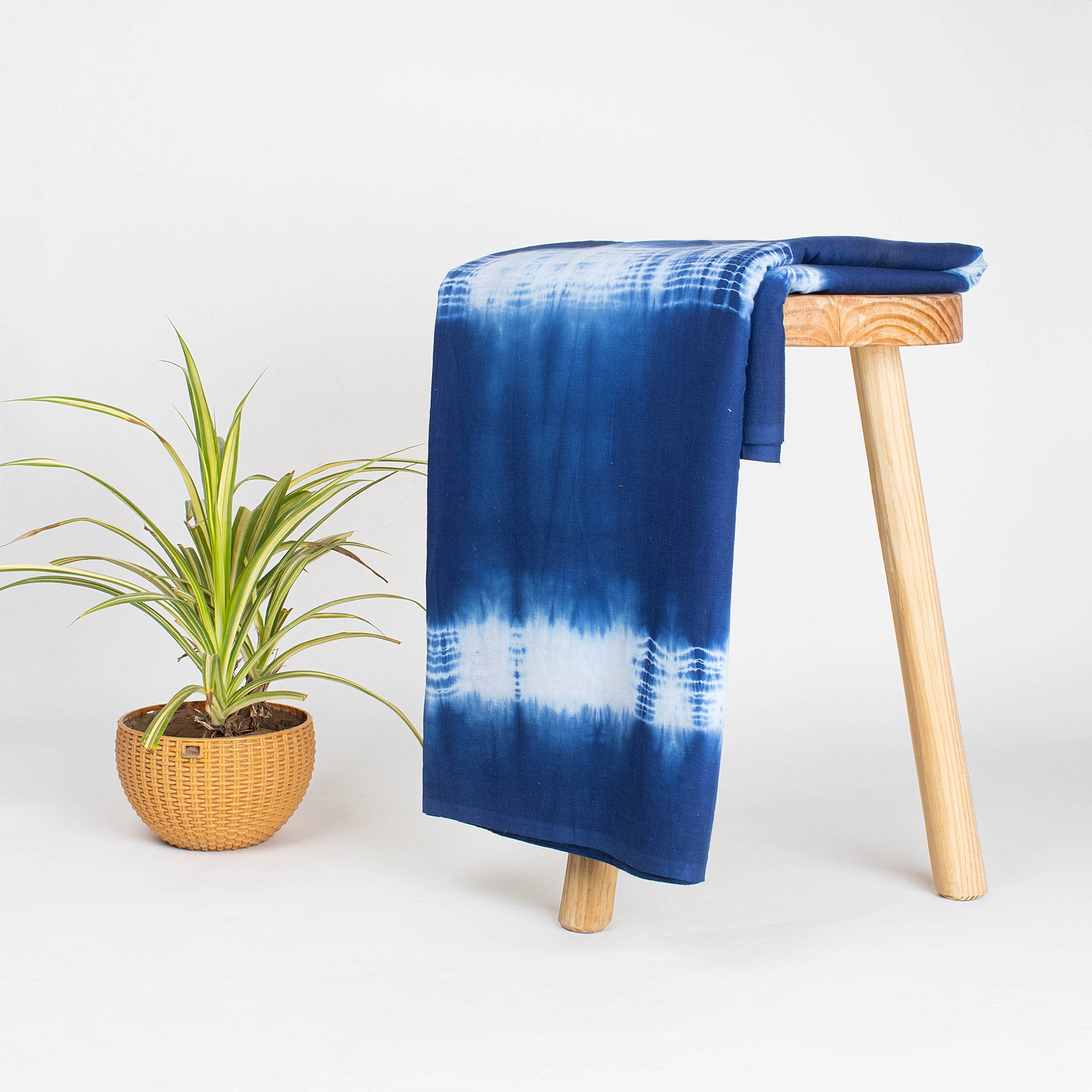 Organic Dark Blue Tie Dye Shibori Fabric