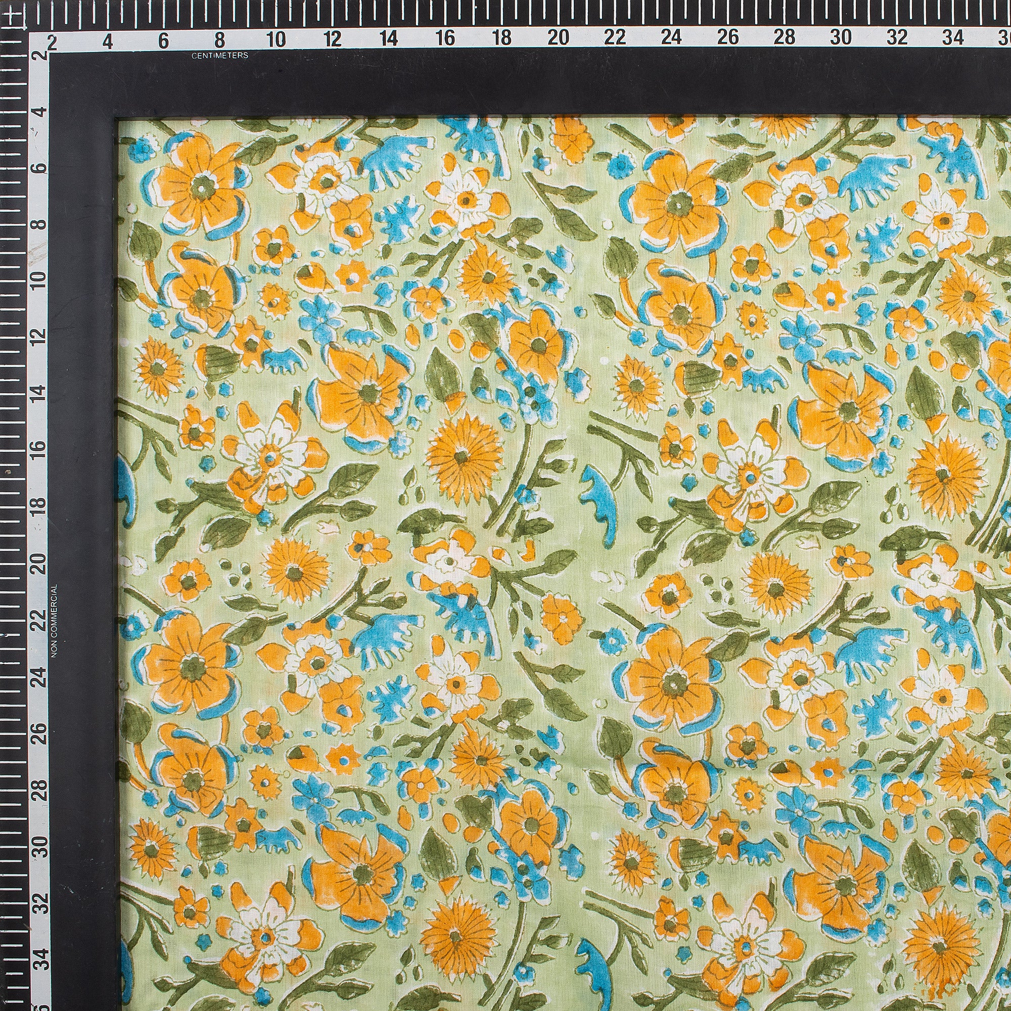 Organic Multi Floral Hand Block Printed Fabric By The Yard