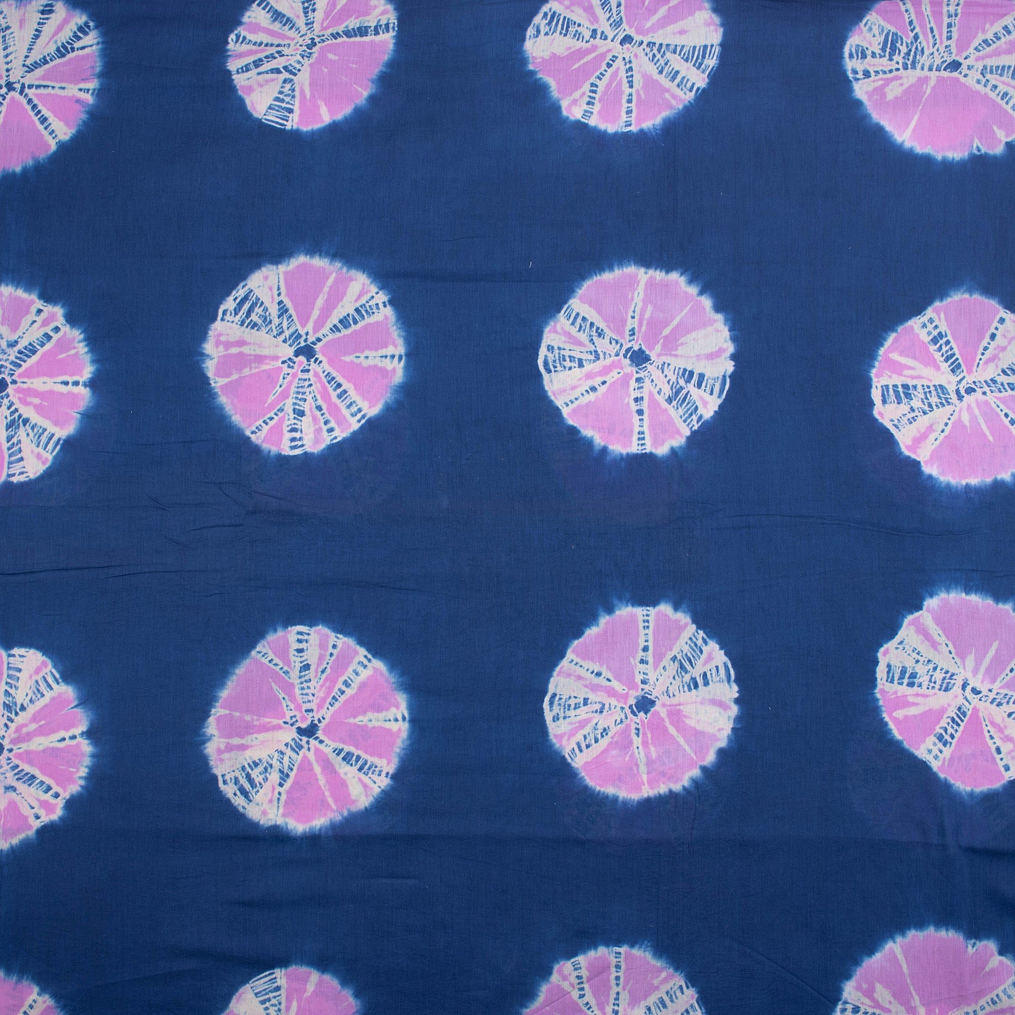 Organic Pink Polkas Dots Tie Dye Shibori Fabric