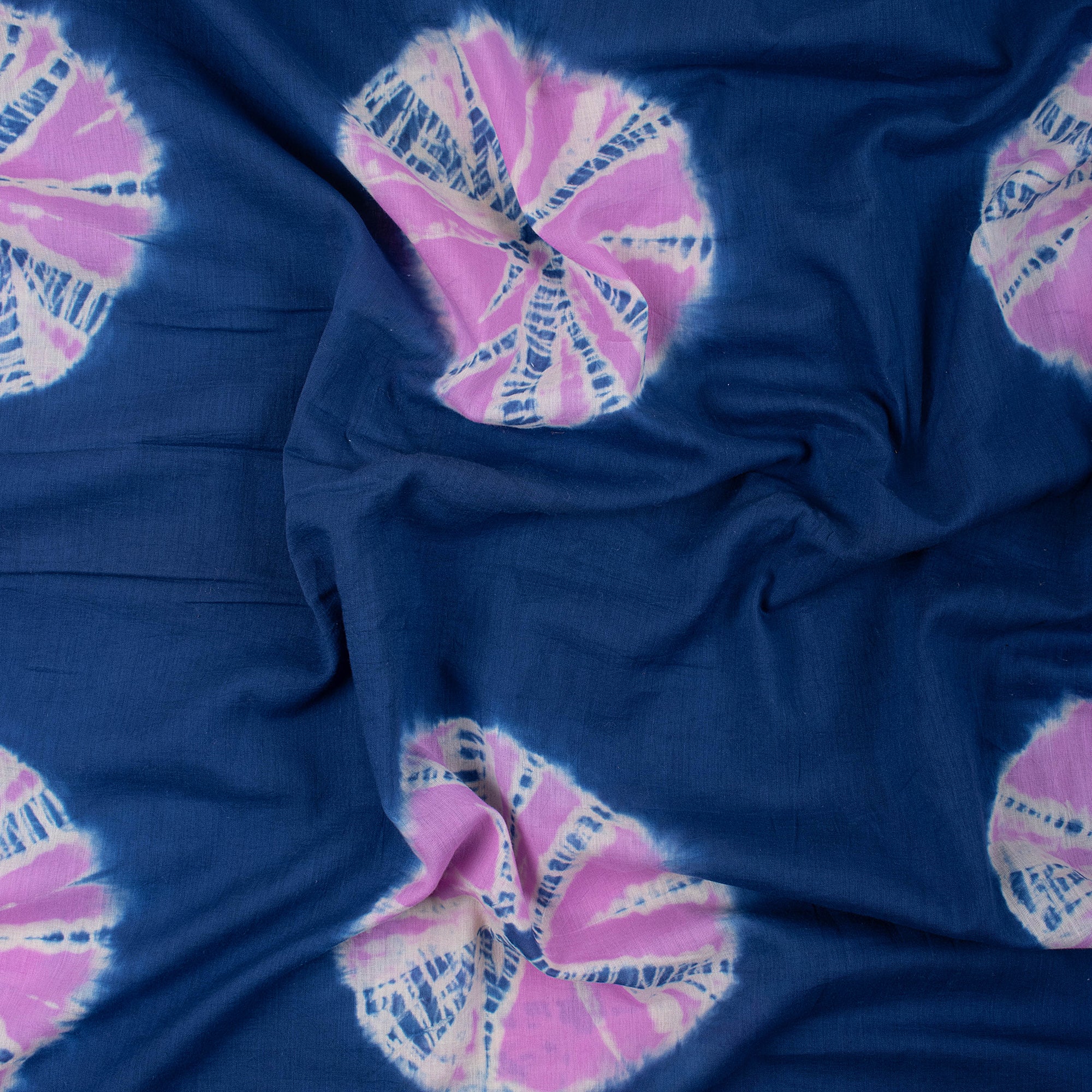 Organic Pink Polkas Dots Tie Dye Shibori Fabric