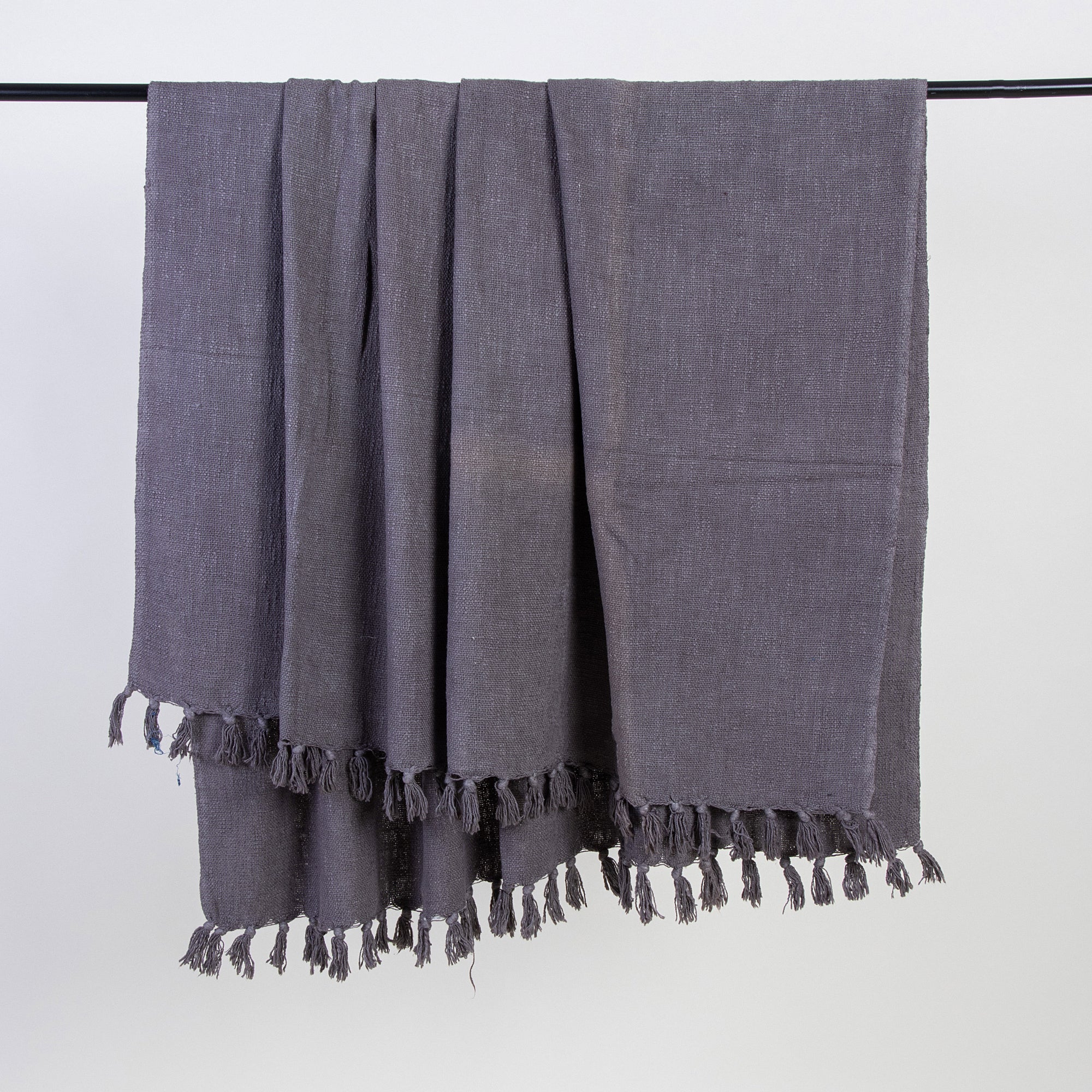 Organic Solid Purple Hand Dyed Throw Blankets