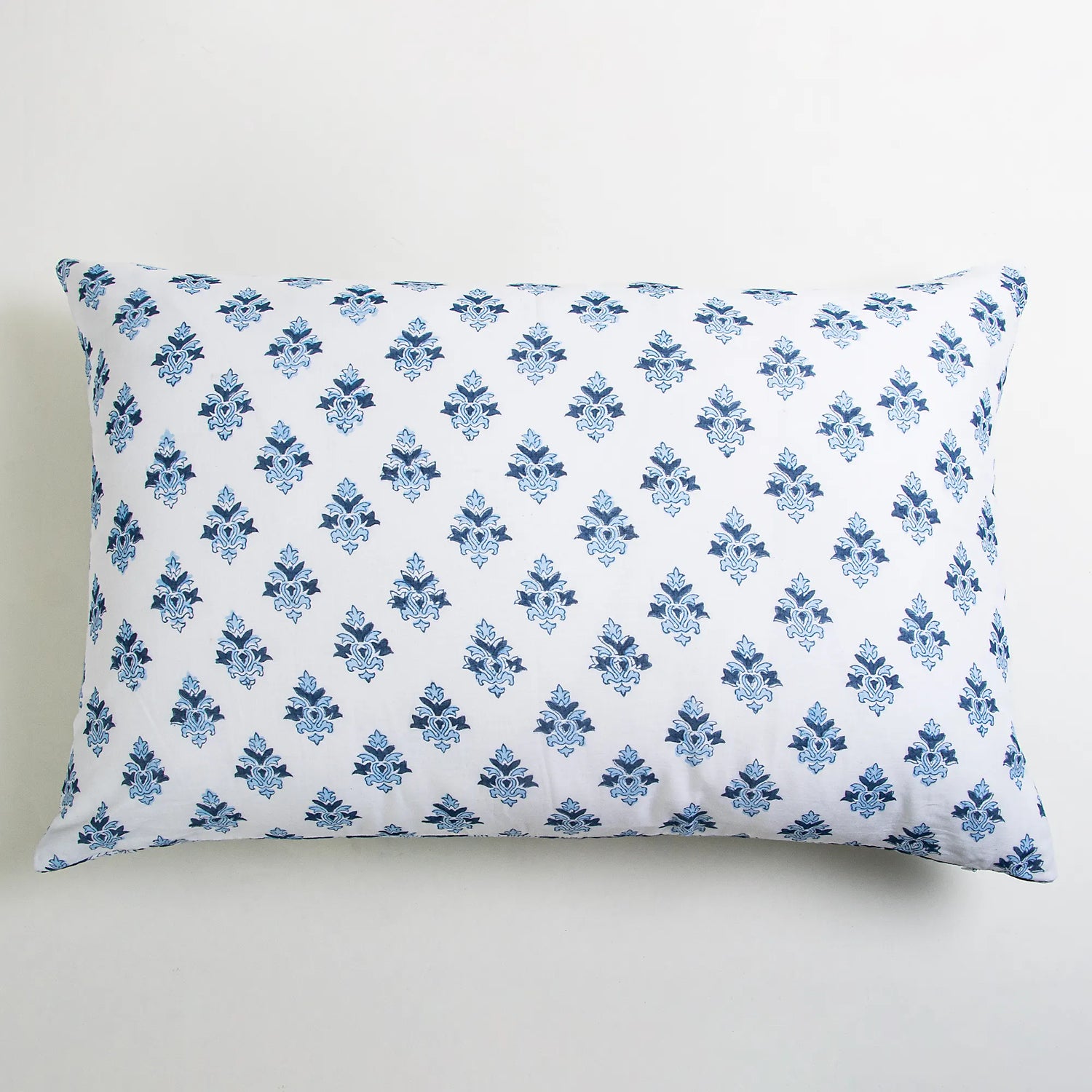 Reversible Hand Block Flower Print Cotton Pillow Case