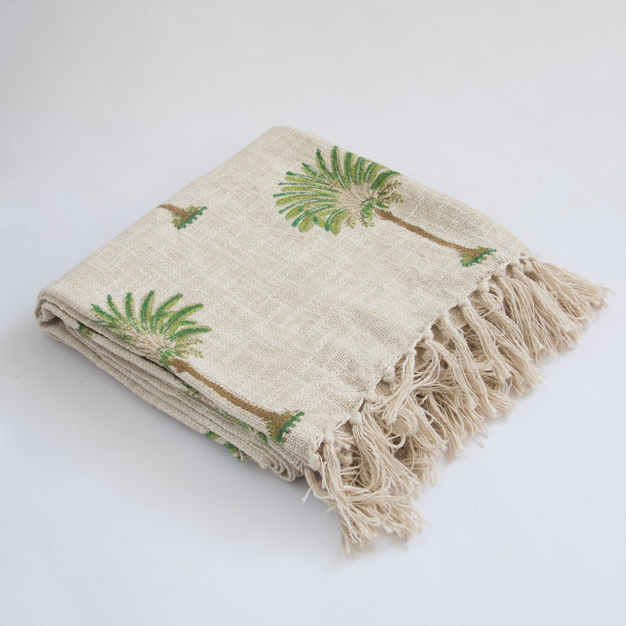 Palm Block Printed Sofa Throw Blanket