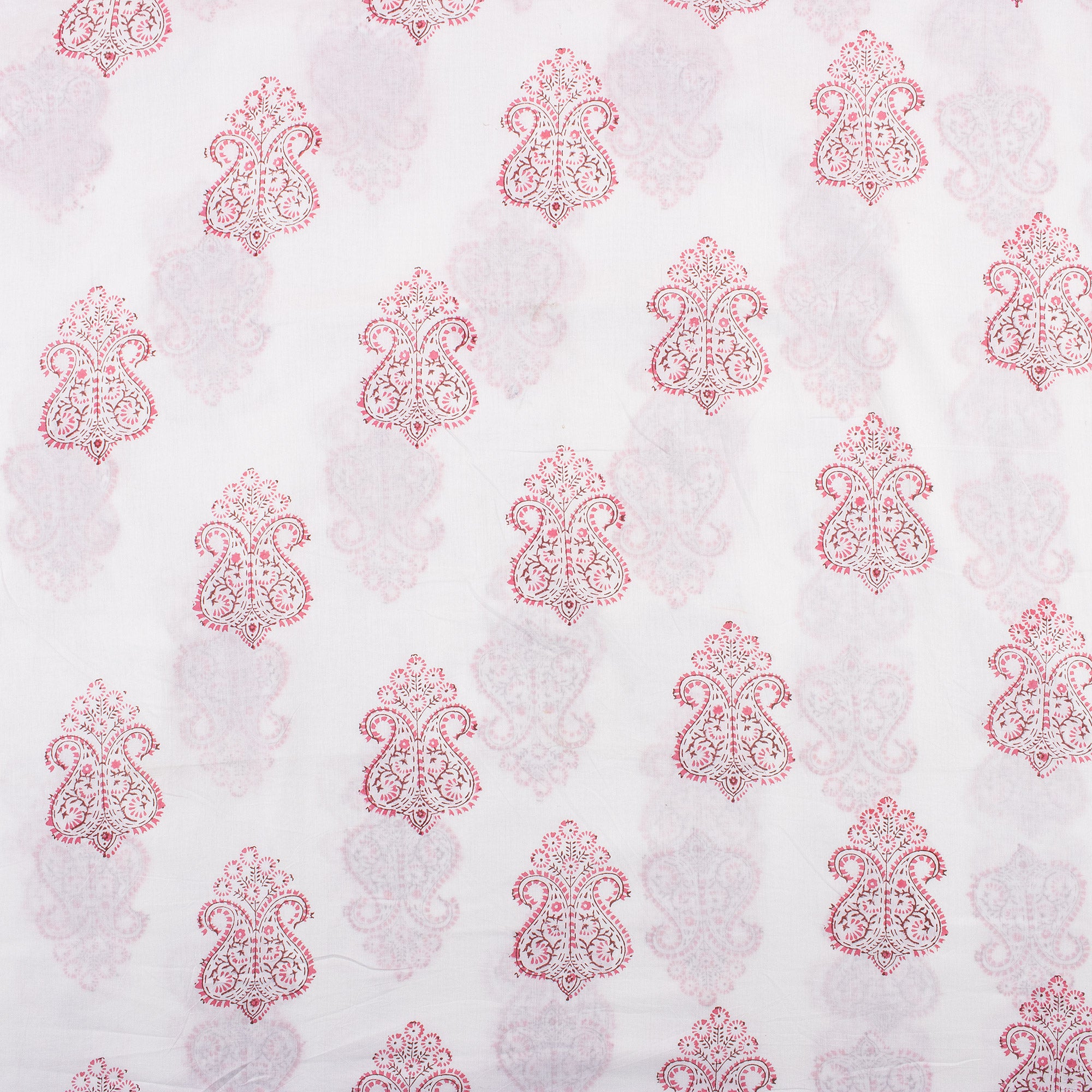 Pink Boota Indian Hand Block Cotton Fabric Material