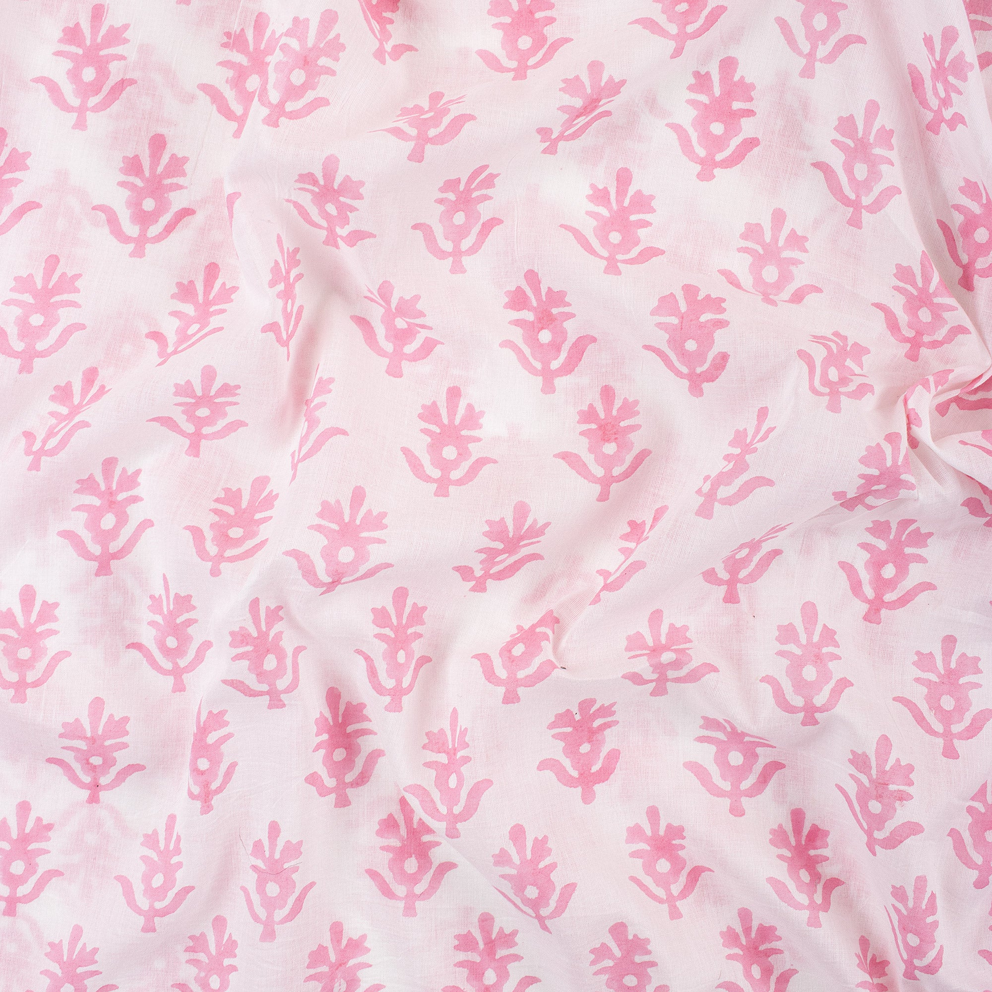 Pink Booti Block Print Fabric Cloth Material
