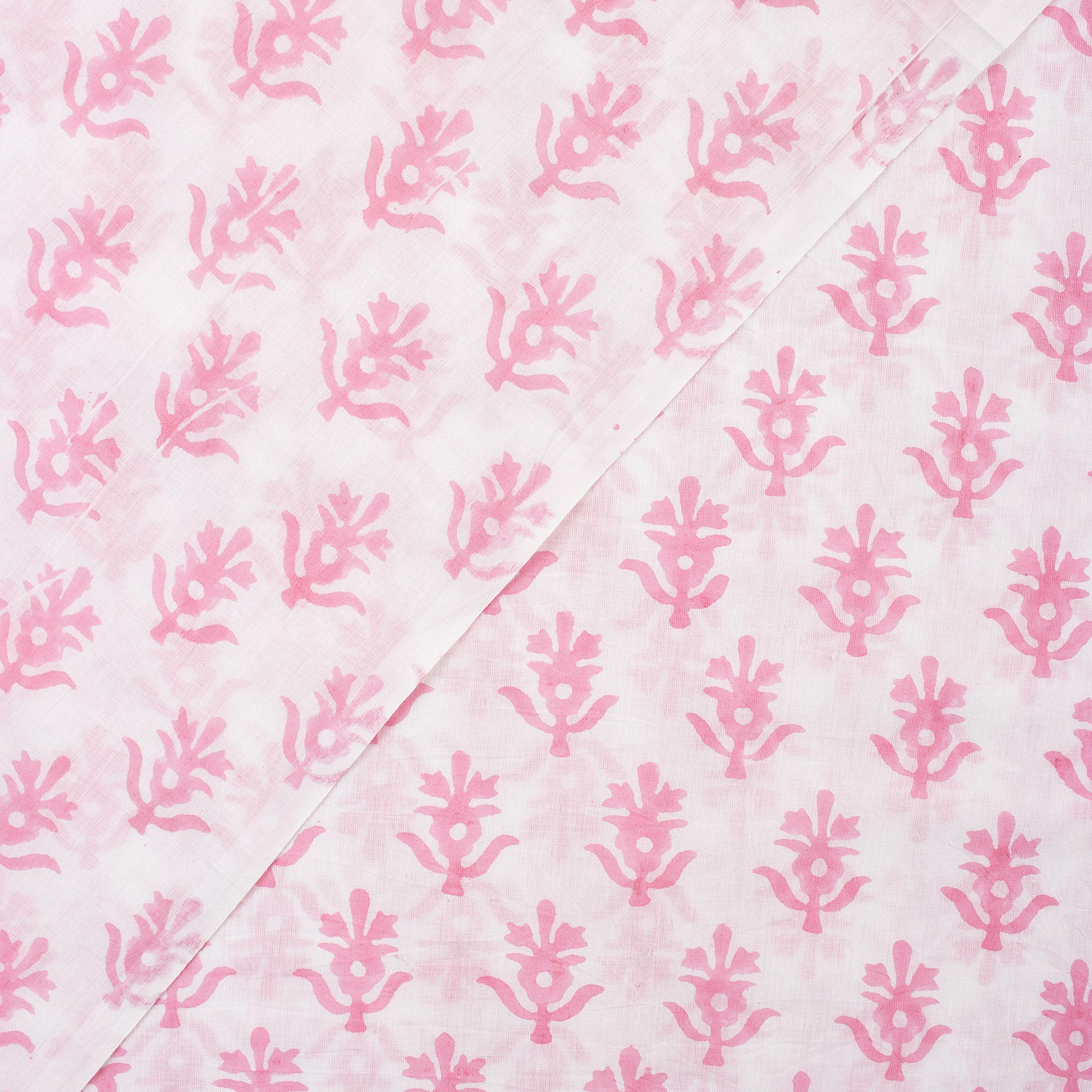 Pink Booti Block Print Fabric Cloth Material