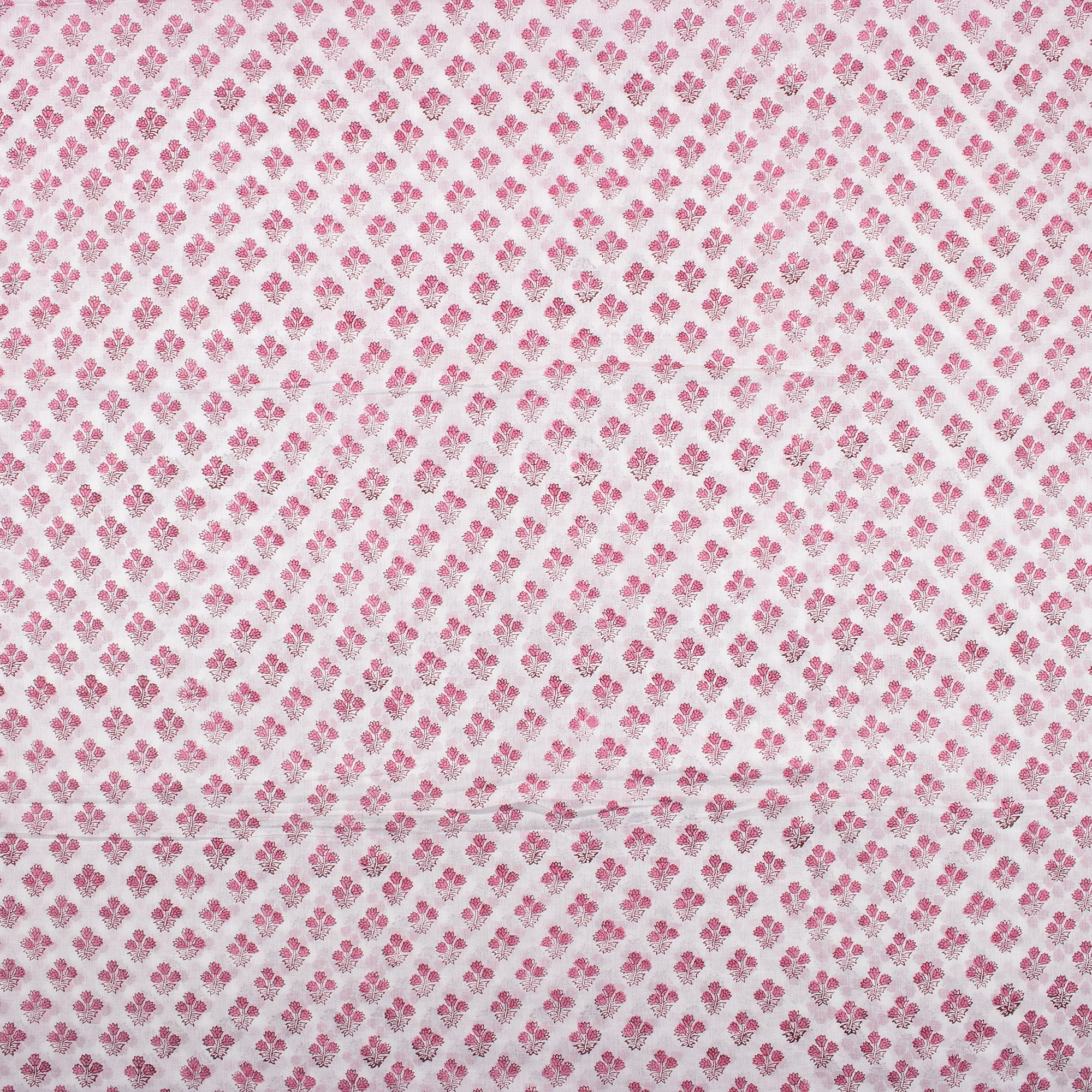 Pink Booti Hand Block Floral Print Fabric Online India