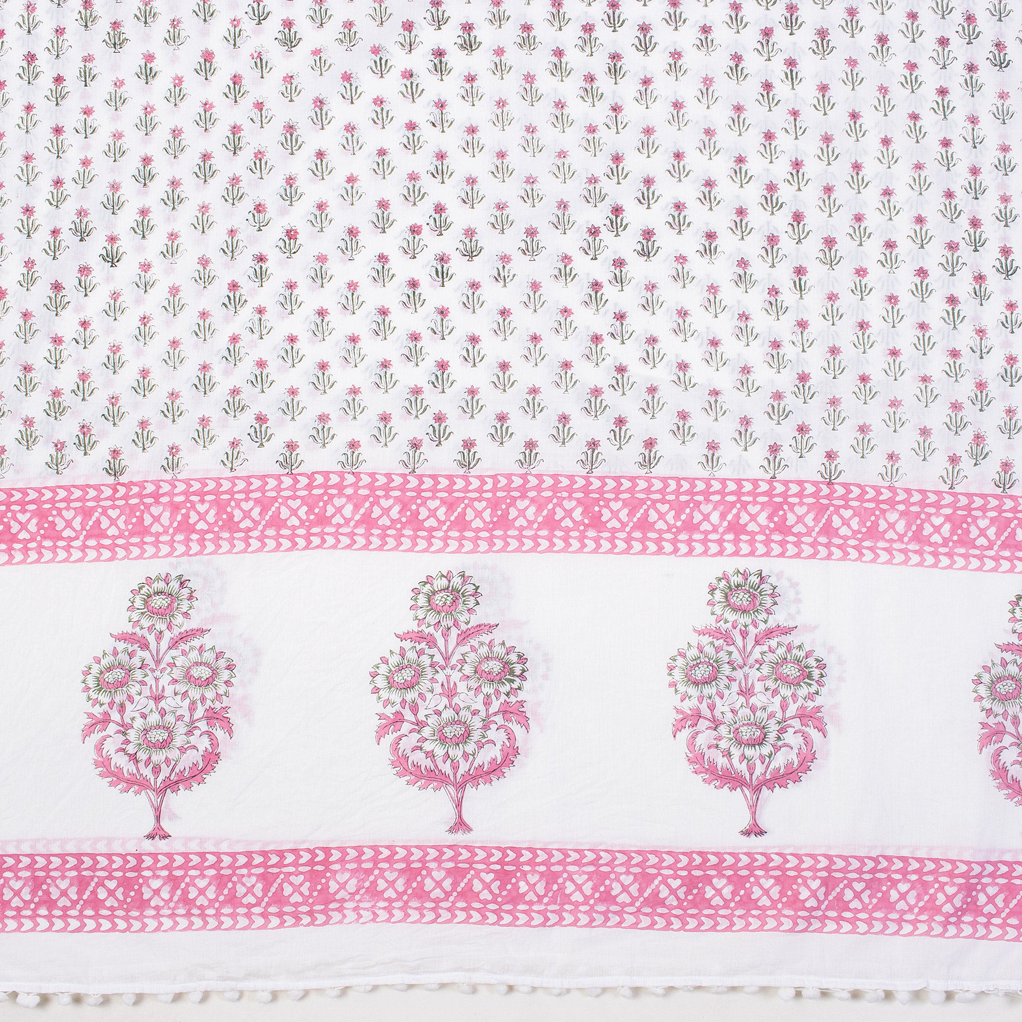 Pink Booti Hand Block Print Beach Sarong Wrap For Women