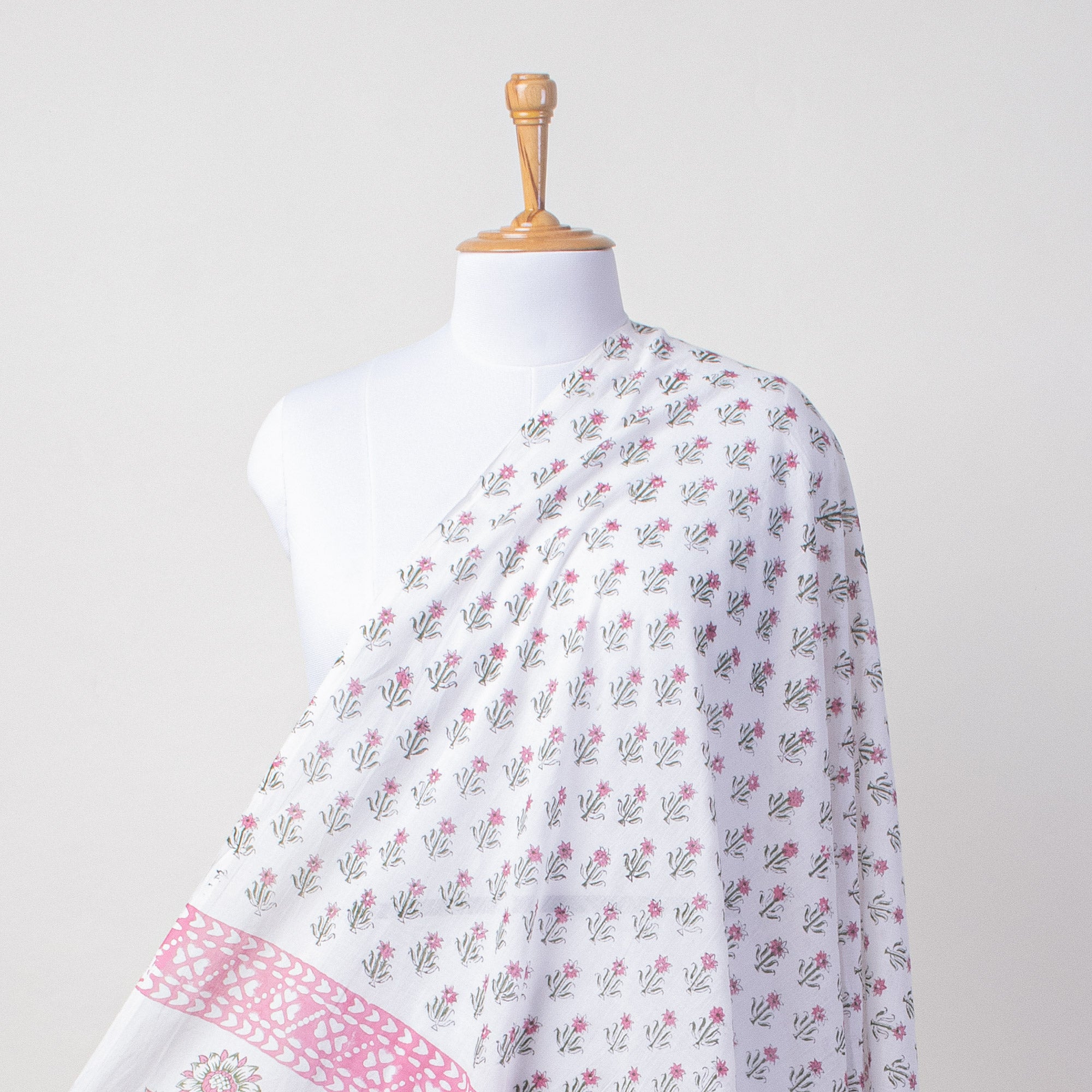 Pink Booti Hand Block Print Beach Sarong Wrap For Women