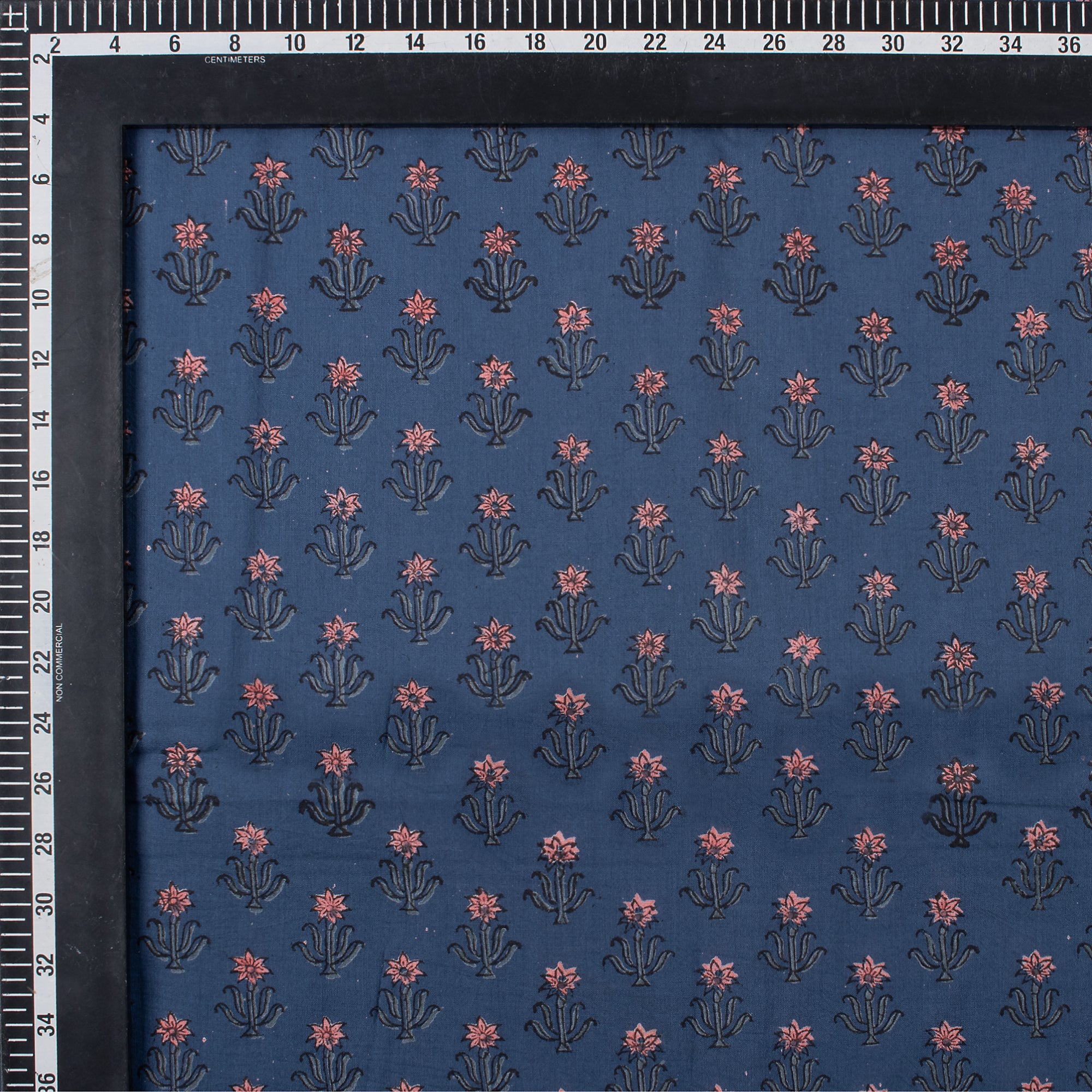 Pink Floral Hand Printed Cotton Discharge Fabric