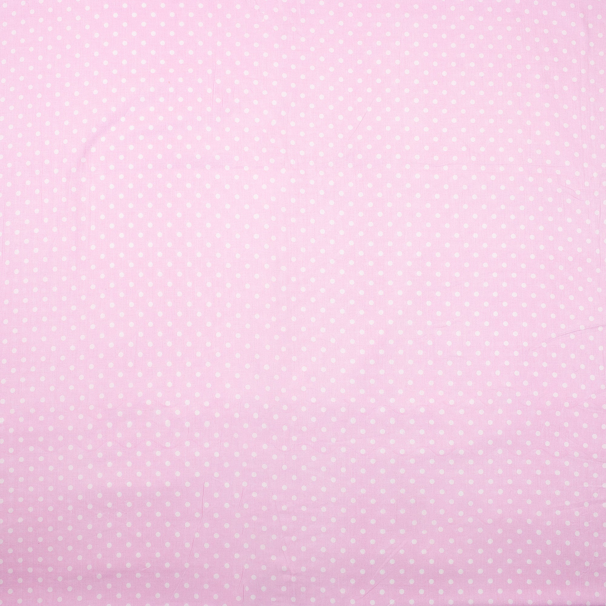 Pink Polka Dots Soft Cotton Hand Block Print Fabric
