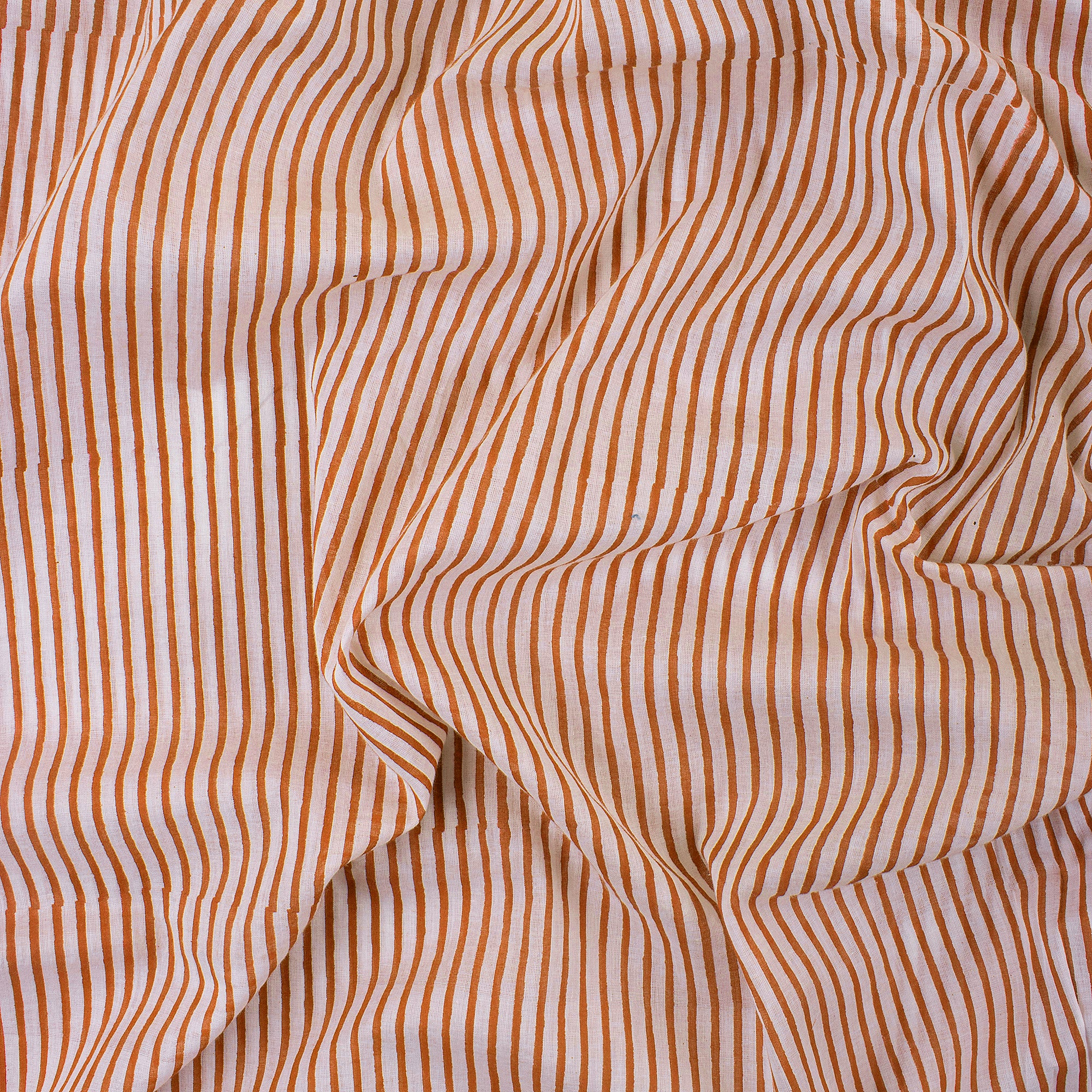 Pink Striped Hand Block Print Pure Cotton Fabric