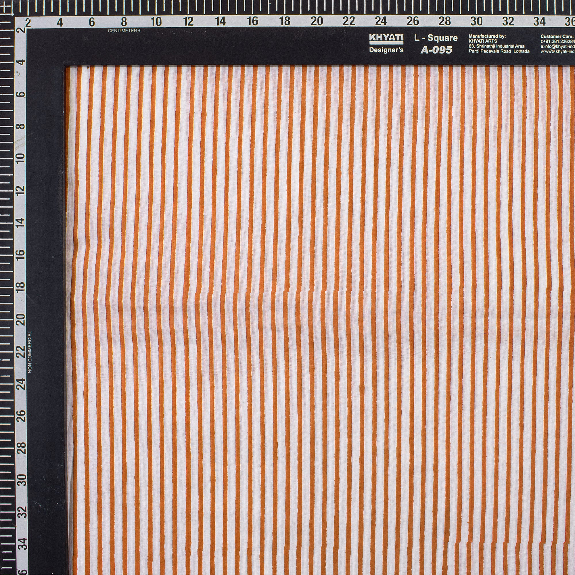 Pink Striped Hand Block Print Pure Cotton Fabric