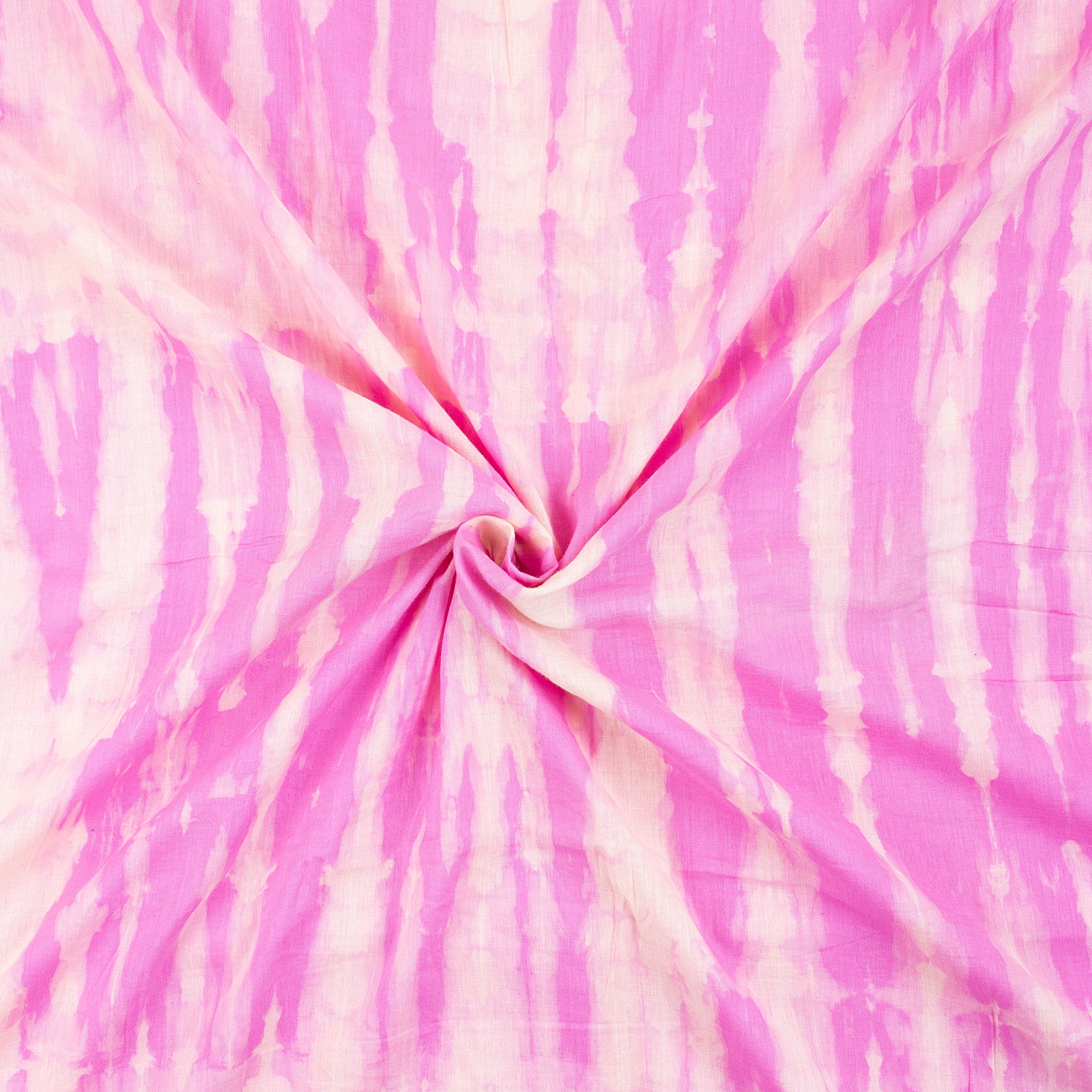 Pink Striped Light Weighted Tie Dye Shibori Fabric