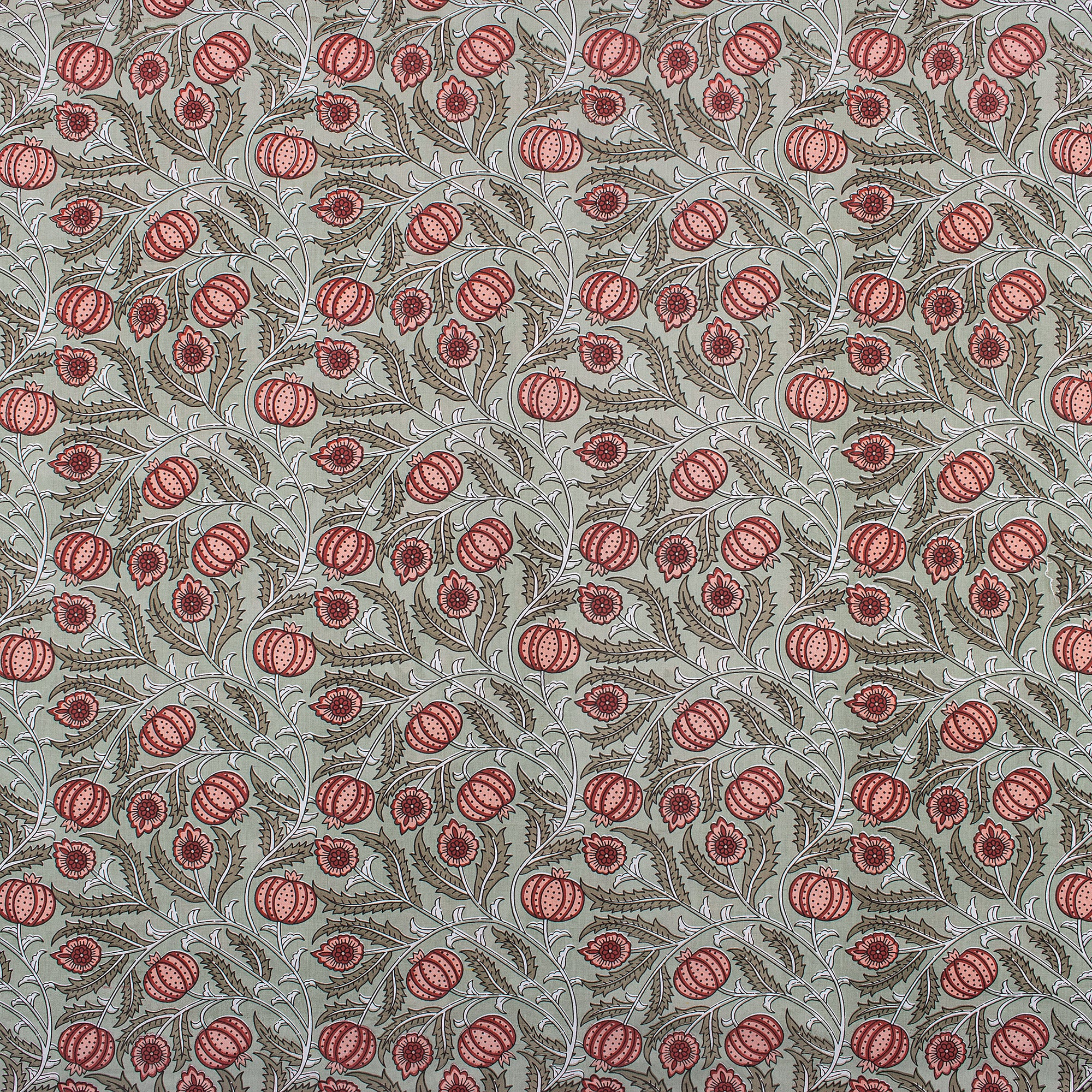 Pomegranate Hand Block Print Cotton Fabric