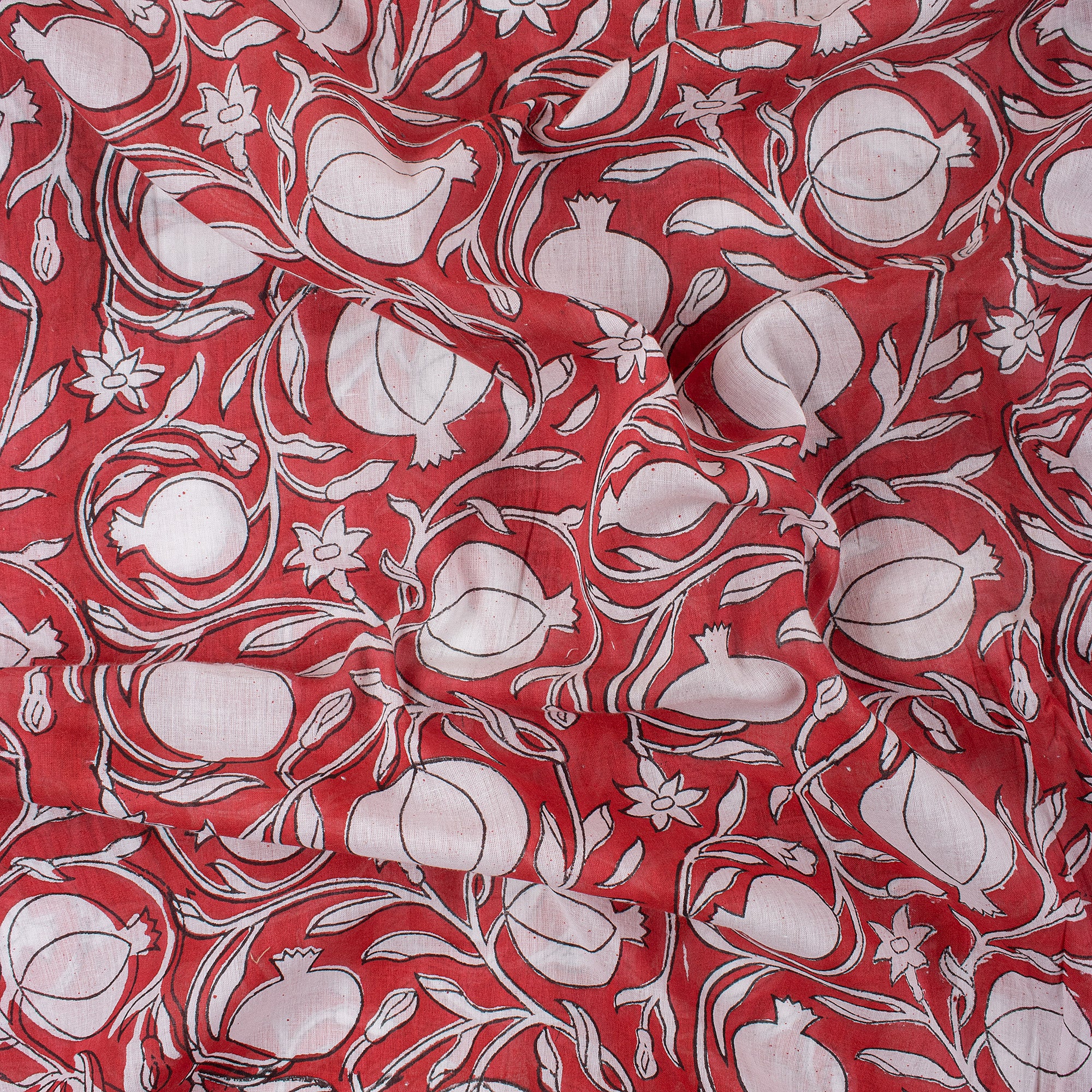 Pomegranate Print Block Cotton Fabric