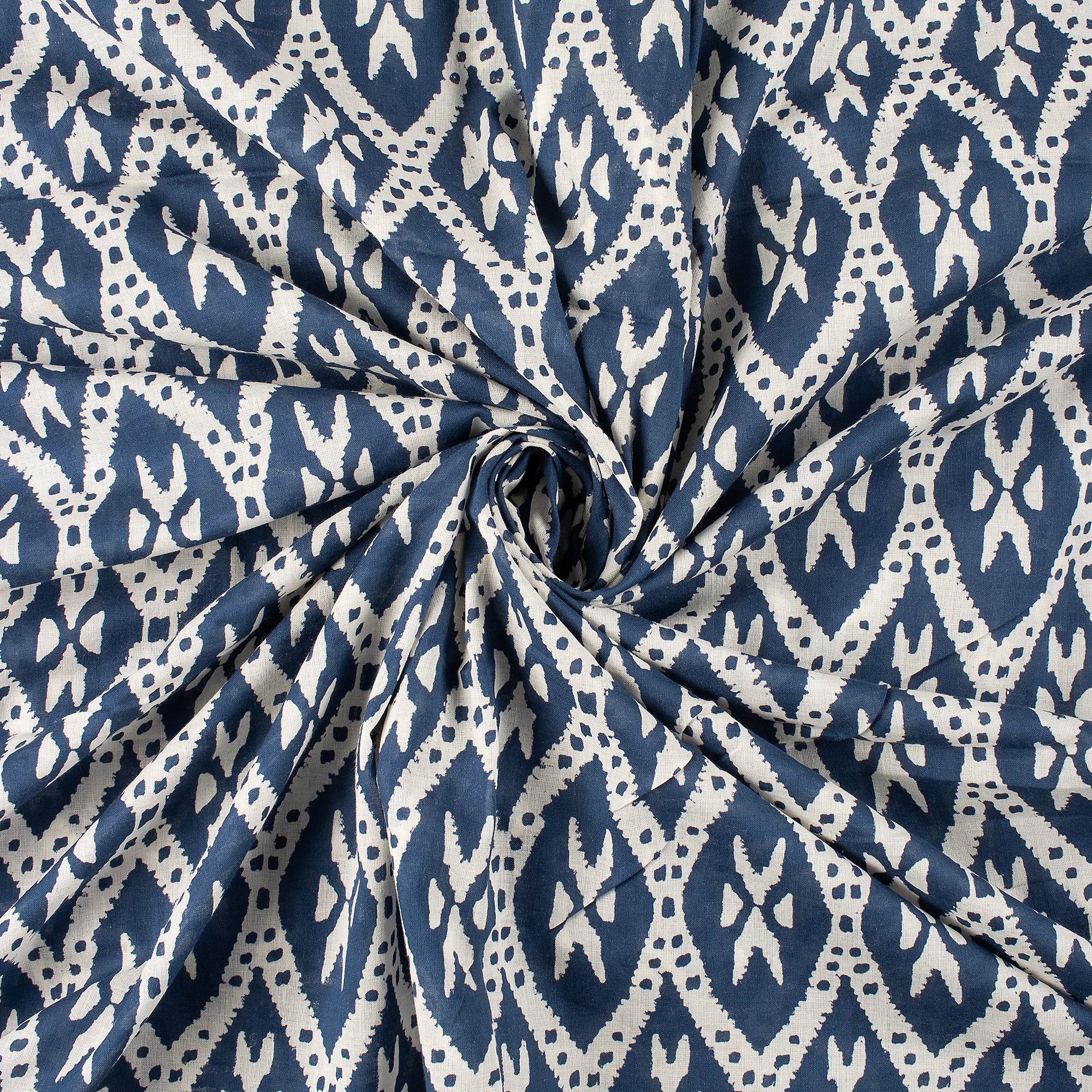 Premium Discharge Hand Block Printed Fabric