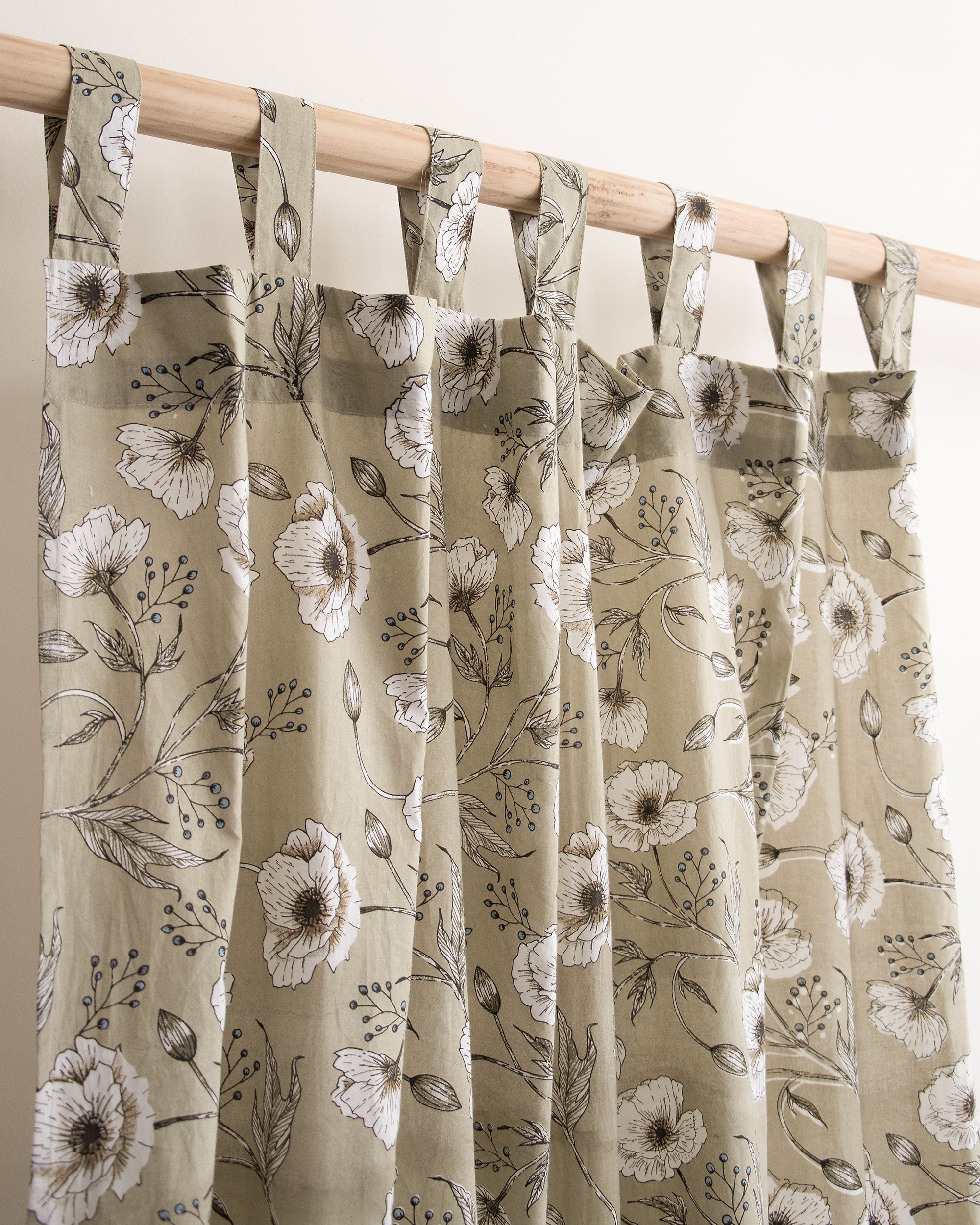 Premium Floral Block Printed Drapes for Living Room