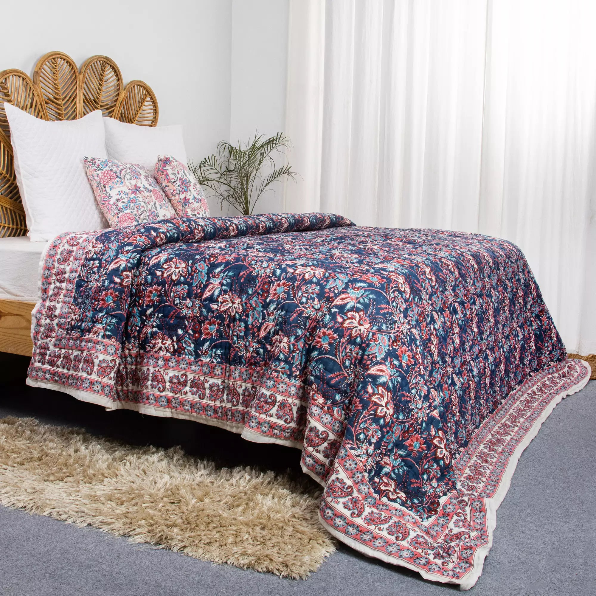 Premium Indian Jaipur Cotton Quilt for Winter