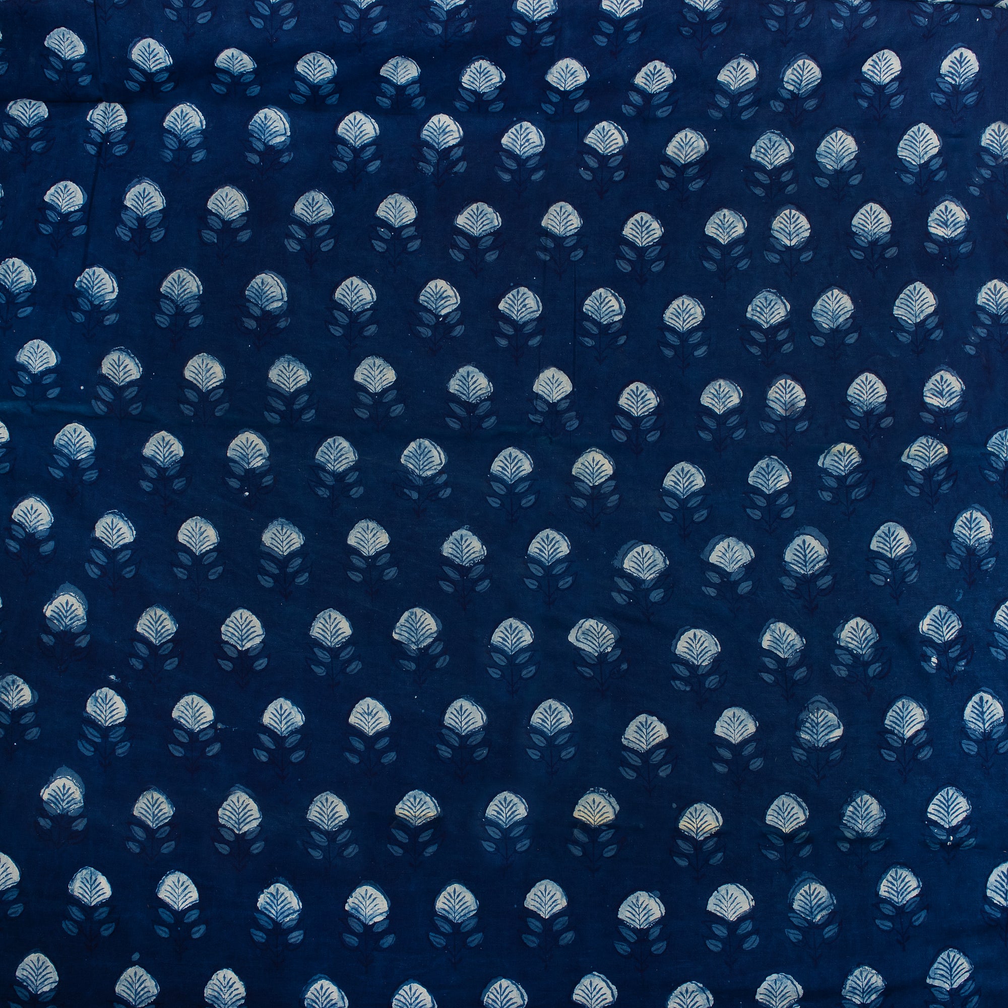 Premium Indigo Blue Hand Block Print Cotton Yard Fabric