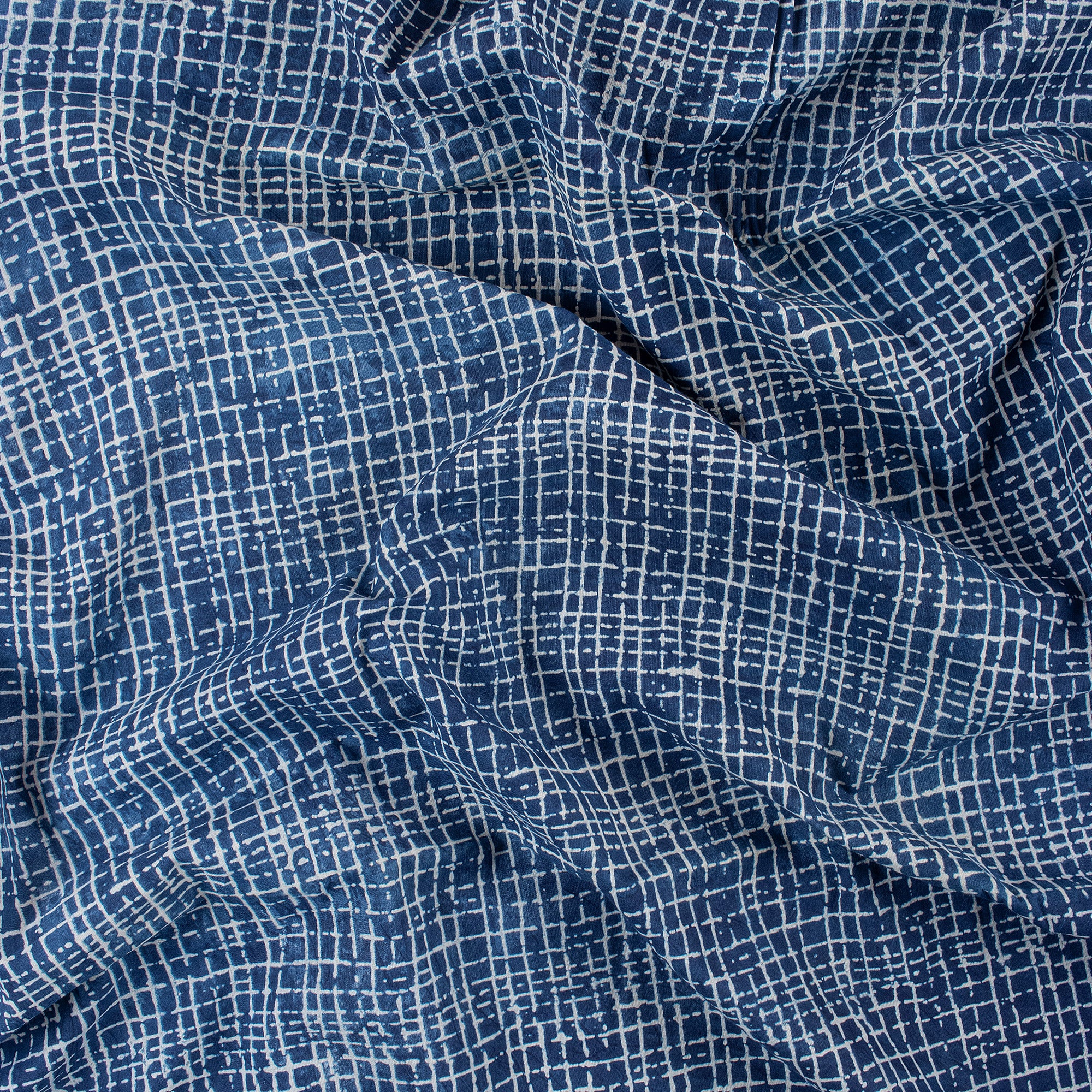 Premium Quality Blue Abstract Printed Cotton Fabric