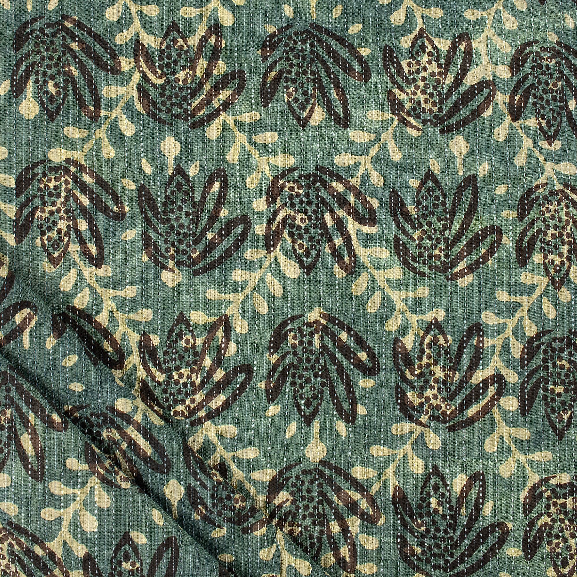 Premium Quality Dabu Hand Block Printed kantha Fabric