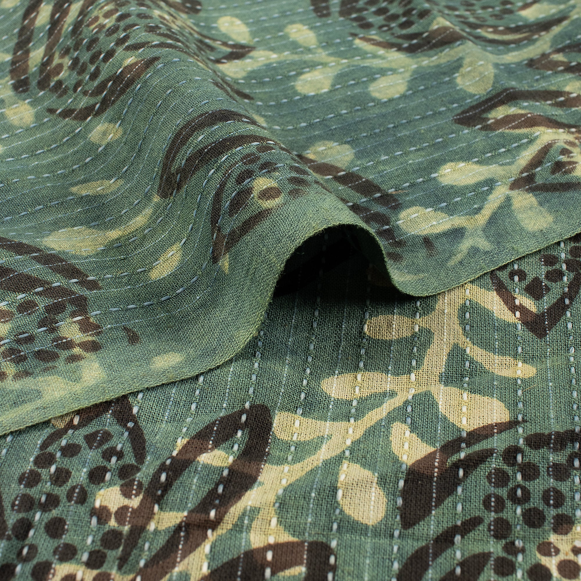 Premium Quality Dabu Hand Block Printed kantha Fabric