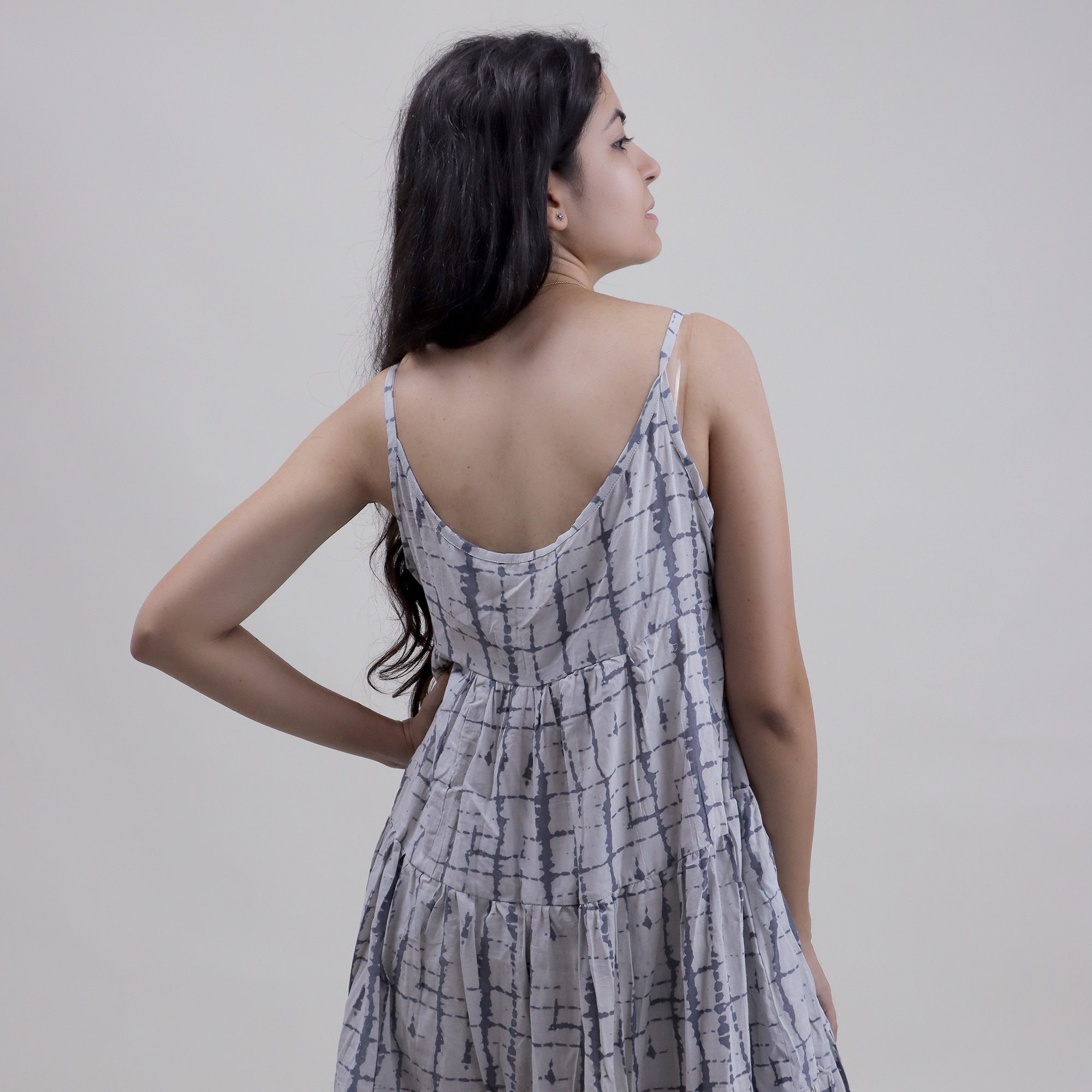 Premium Quality Natural Tie Dye Cotton Midi Dress