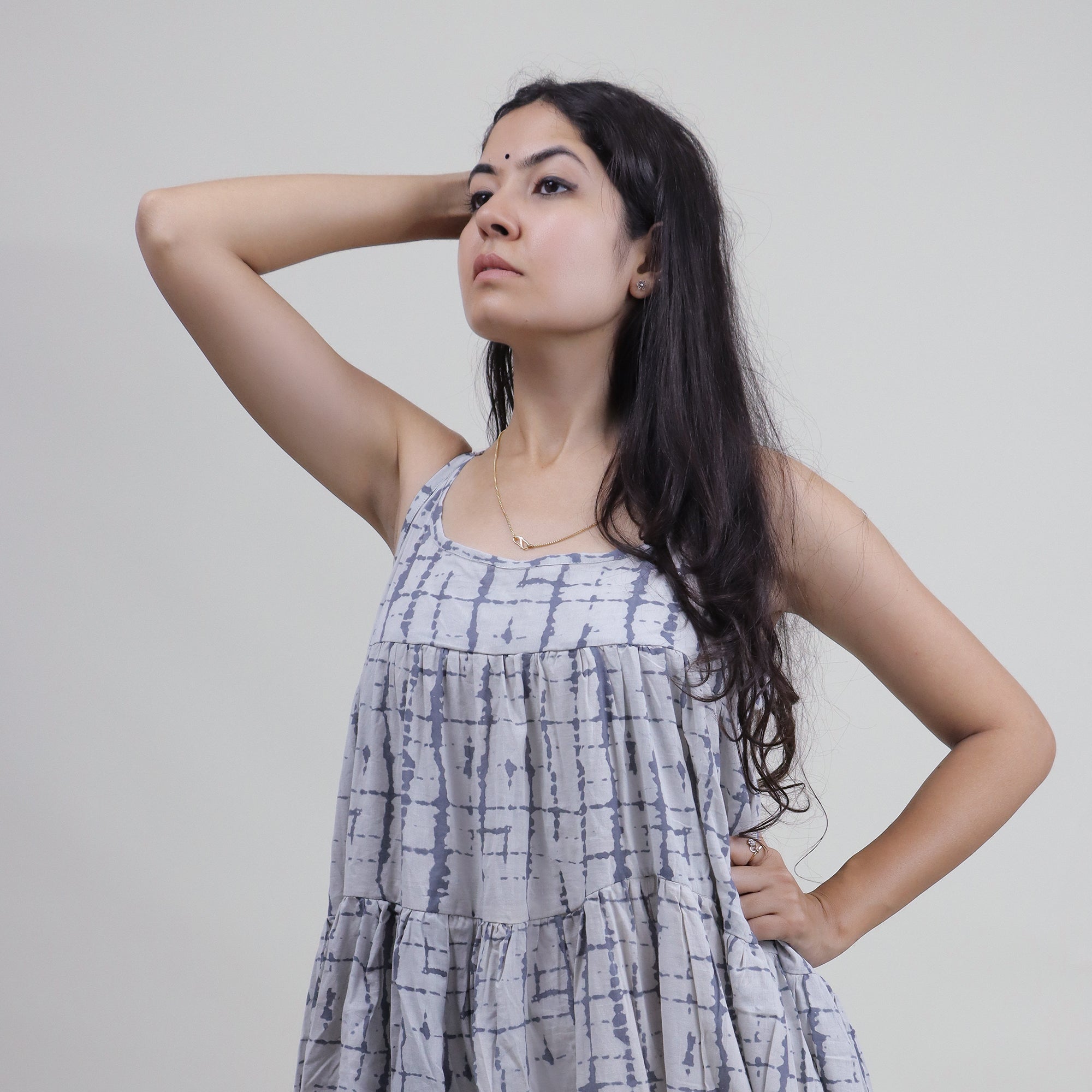 Premium Quality Natural Tie Dye Cotton Midi Dress