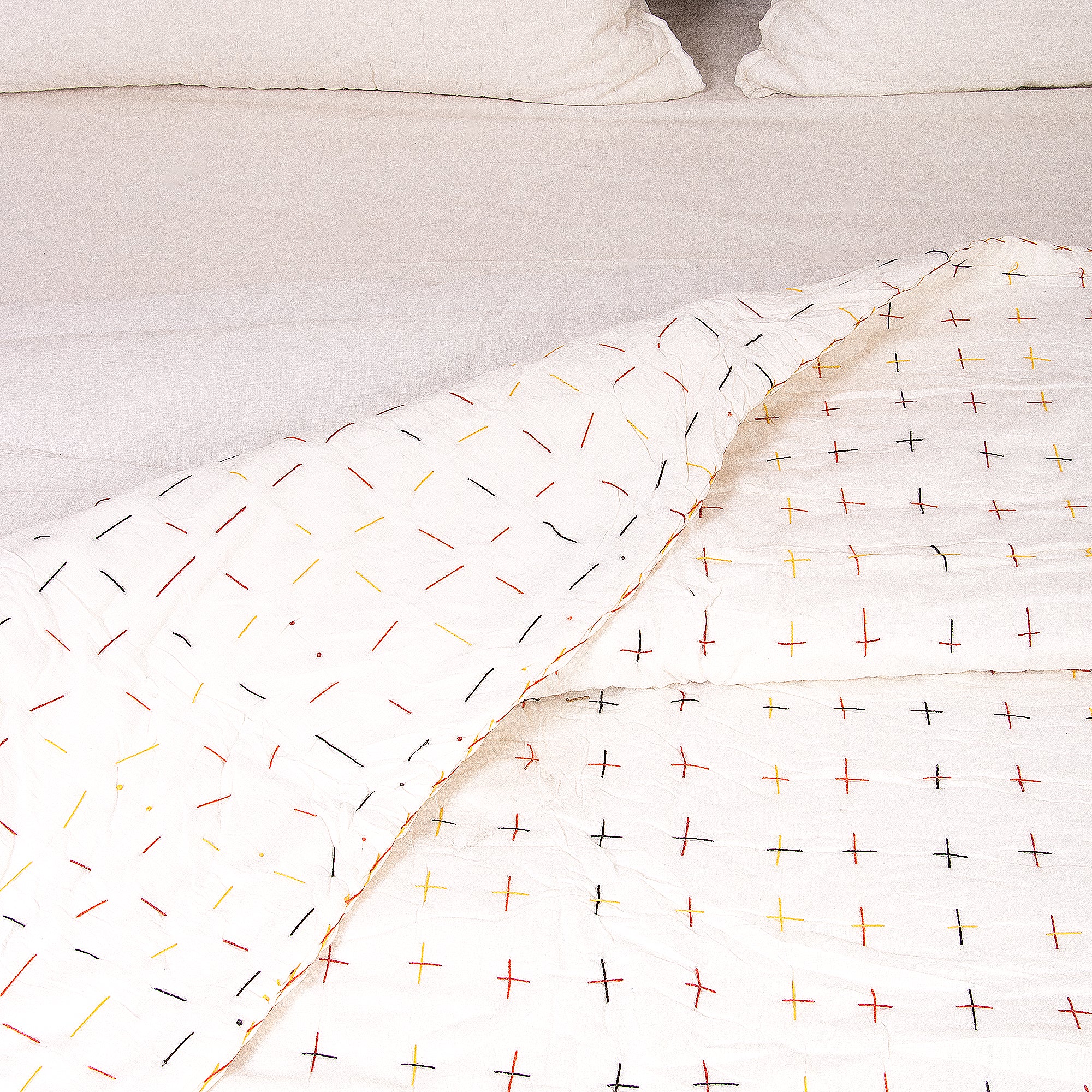 Premium Stitched Organic Cotton Kantha Quilt Blanket