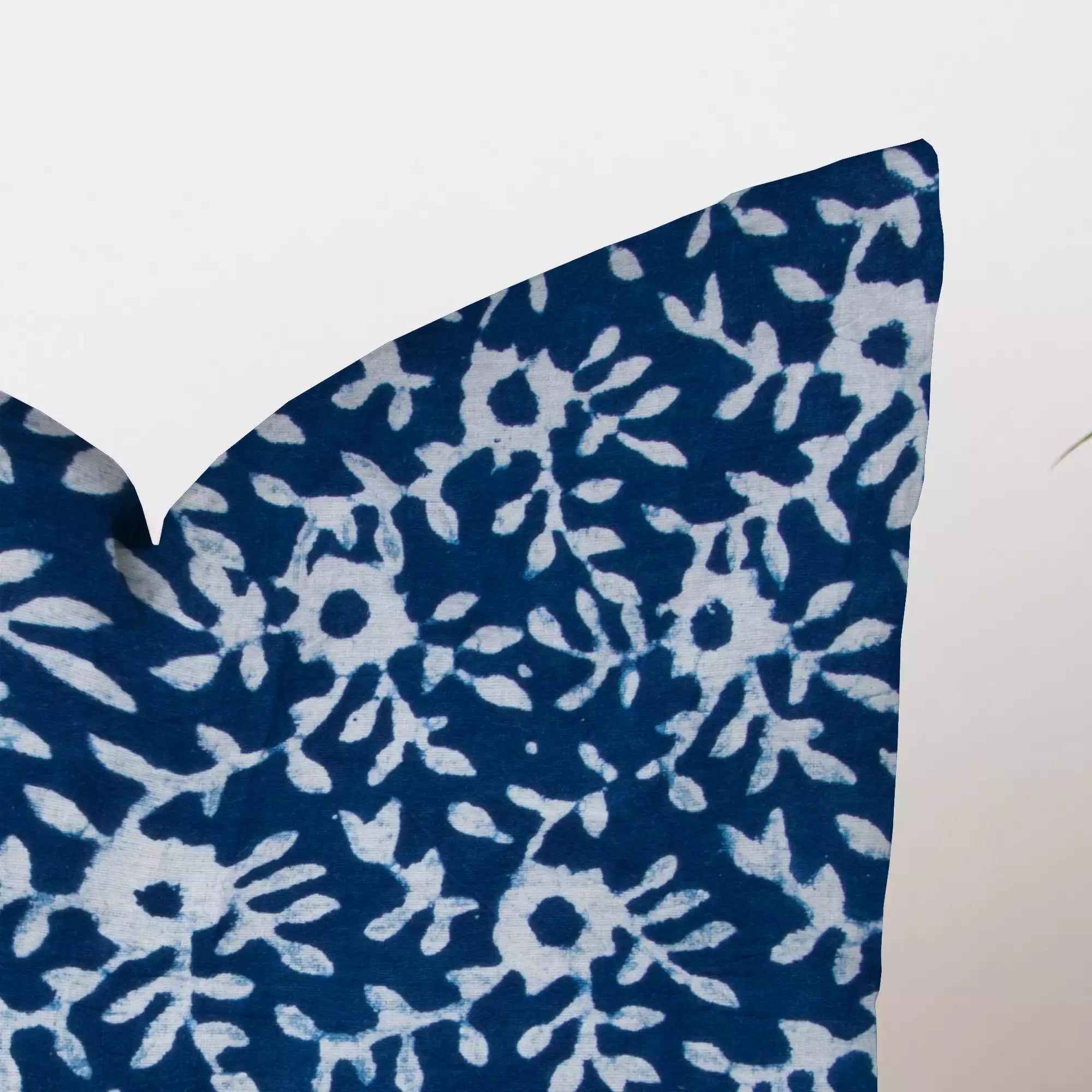 Printed Cotton Indigo Cushion Cover