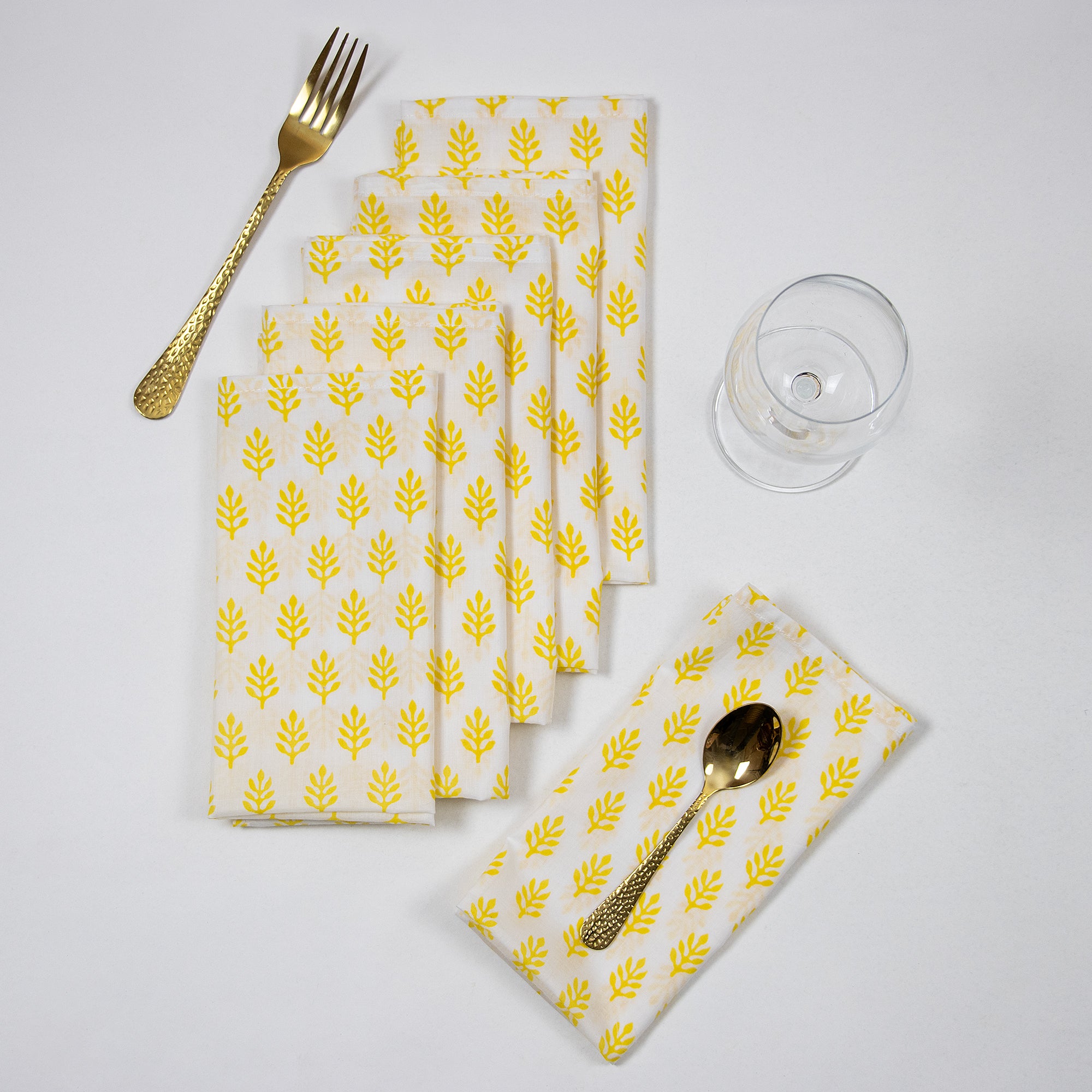 Pure Cotton Booti Hand Block Printed Cloth Napkin