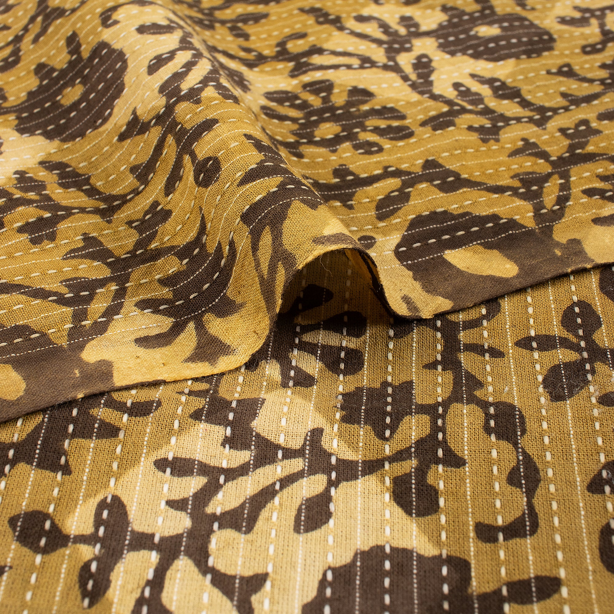 Pure Cotton Hand Printed Dabu Kantha Fabric