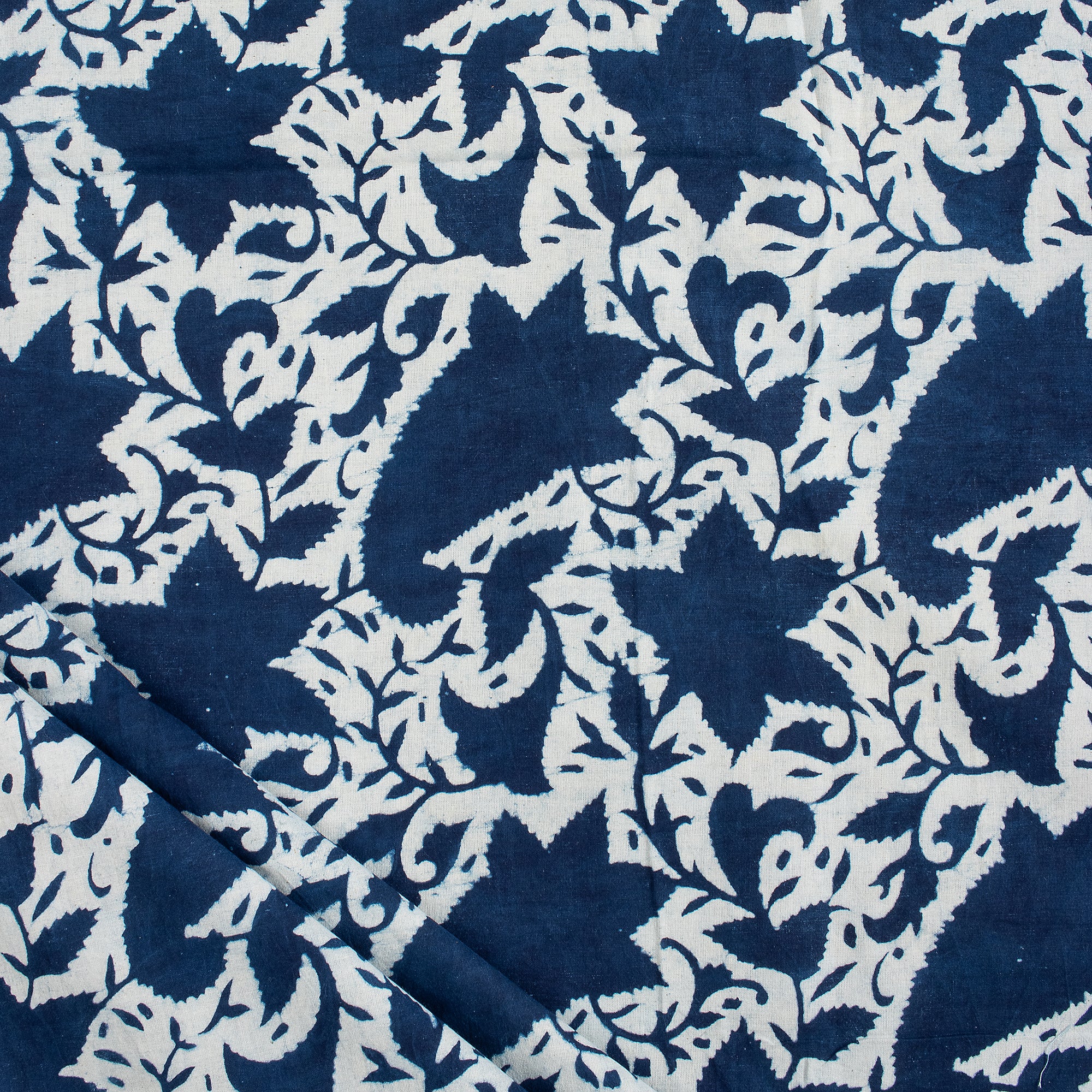 Pure Cotton Hand Printed Indigo Fabric