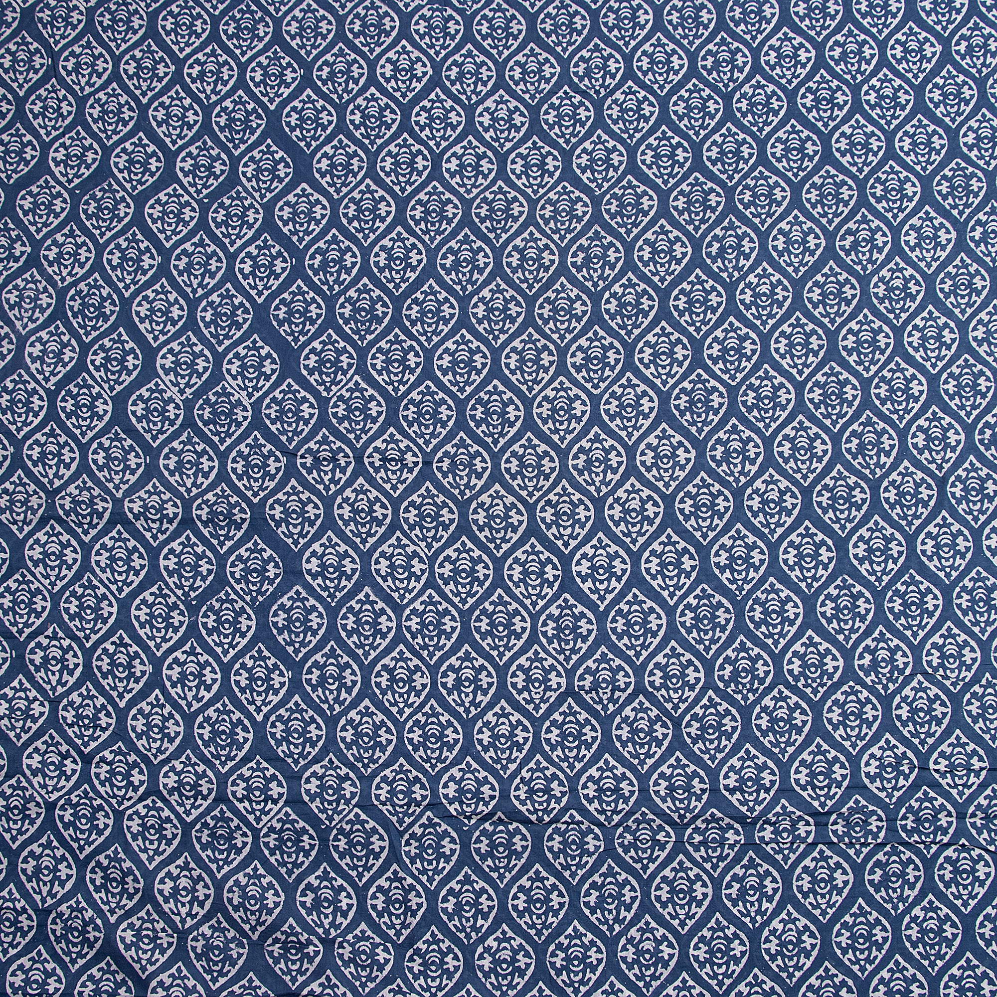 Pure Cotton Indigo Dyed Blue Print Fabric