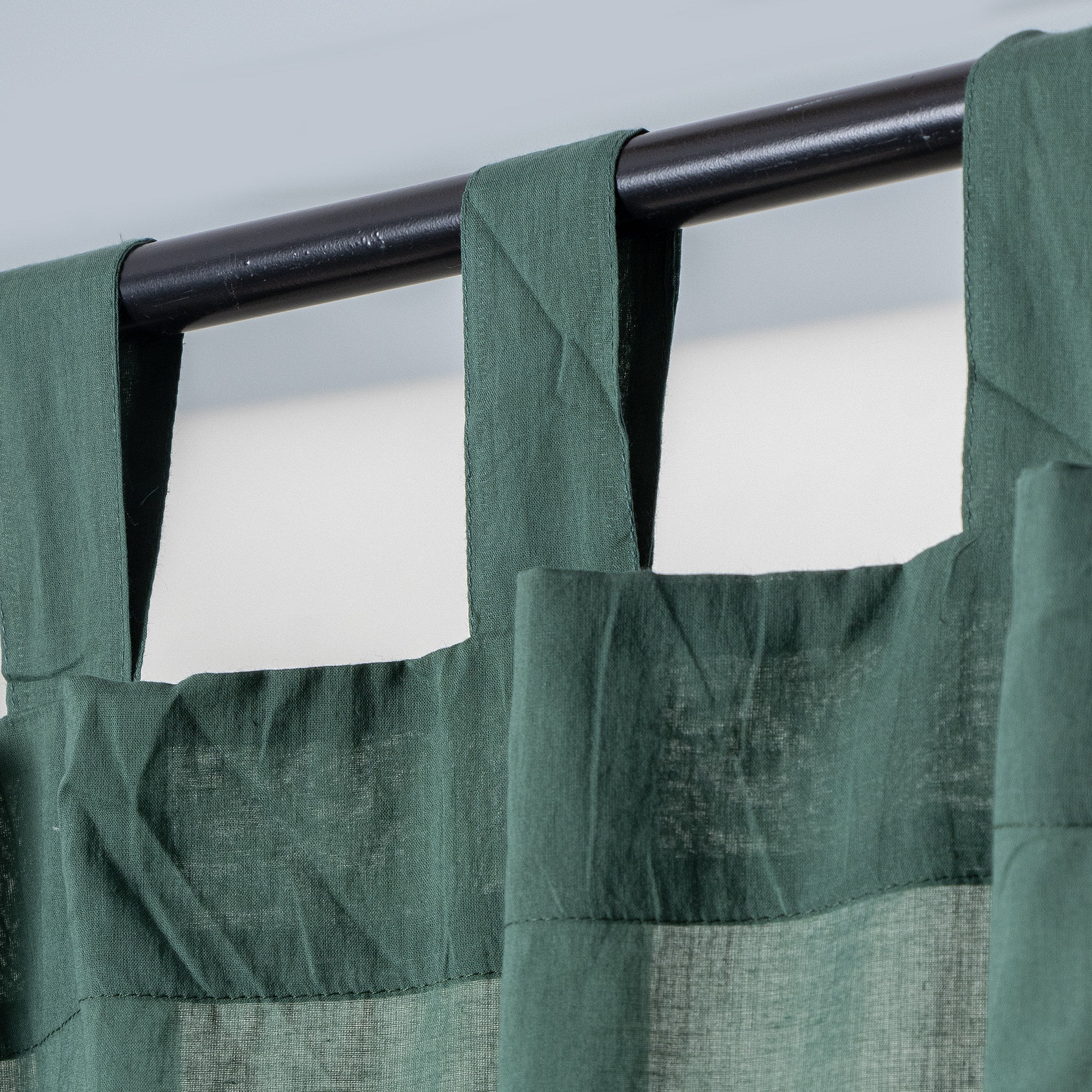 Pure Cotton Solid Dark Green Cotton Curtain