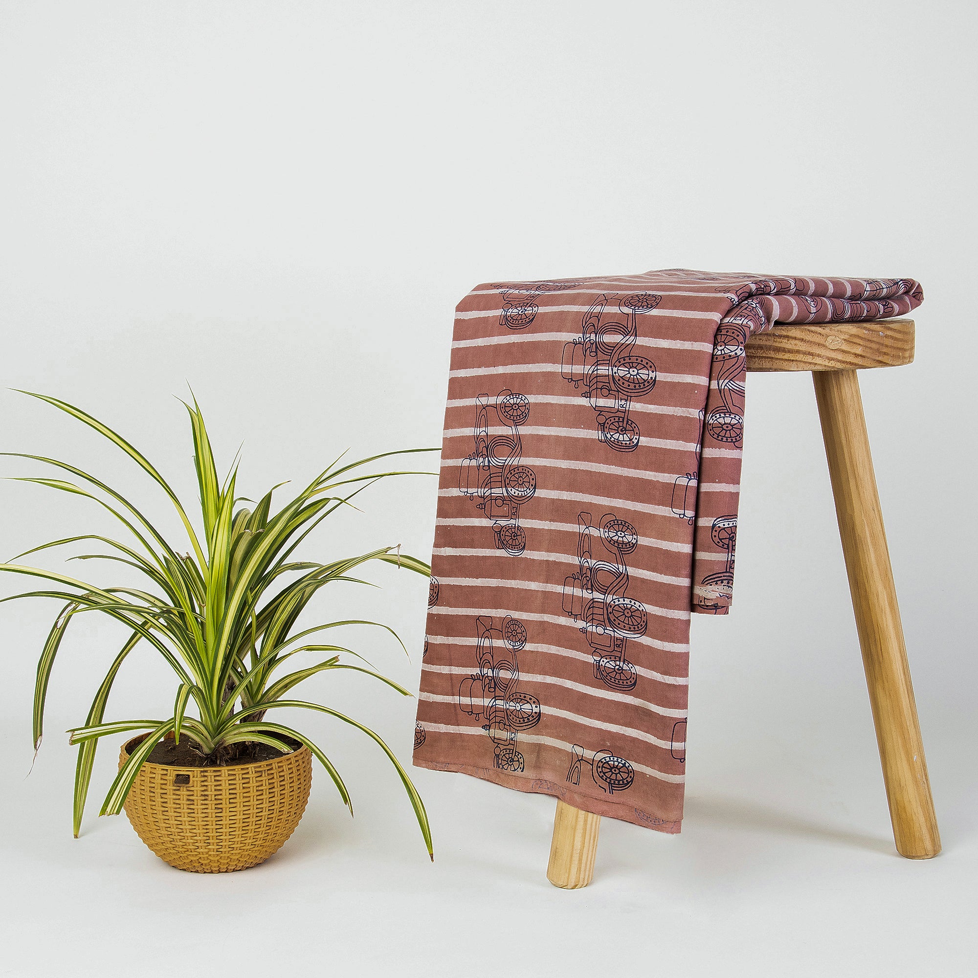 Pure Cotton Vehicle Dabu Hand Block Print Fabric