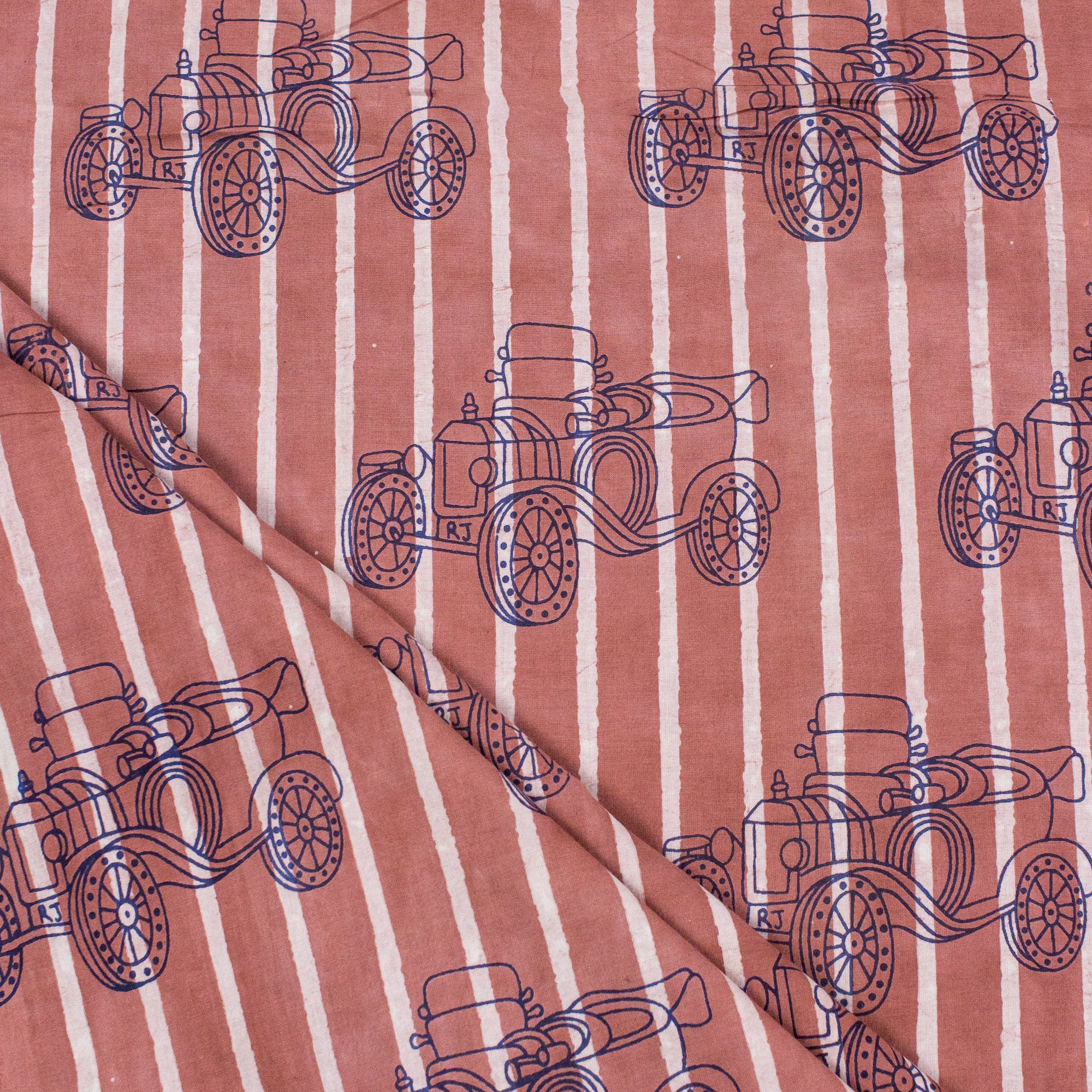 Pure Cotton Vehicle Dabu Hand Block Print Fabric