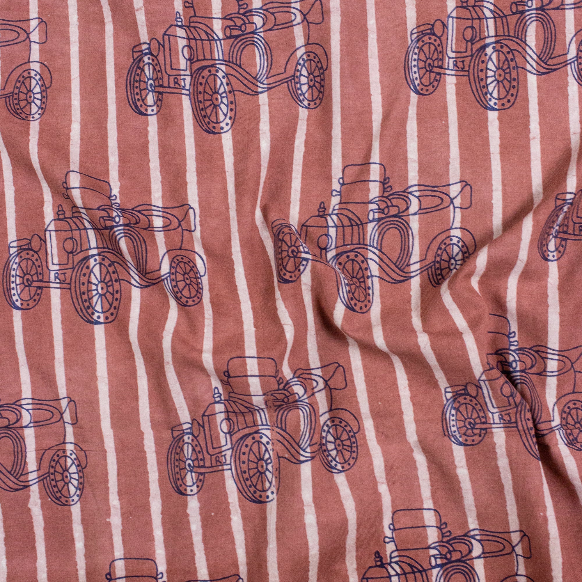 Pure Cotton Vehicle Dabu Hand Block Print Fabric