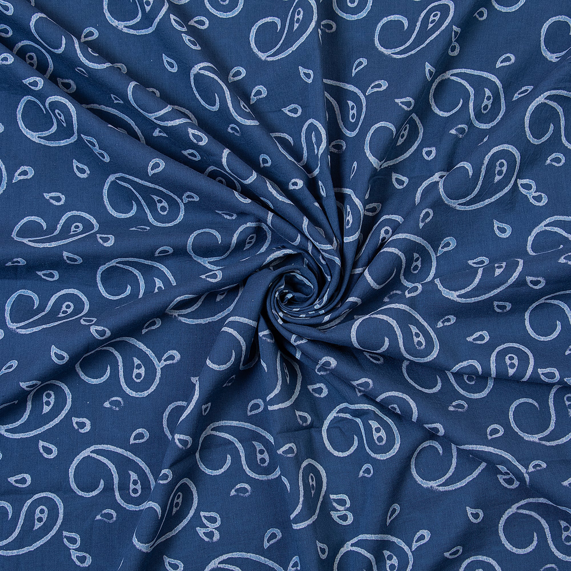 Pure Soft Block Paisley Printed Cotton Fabric Material