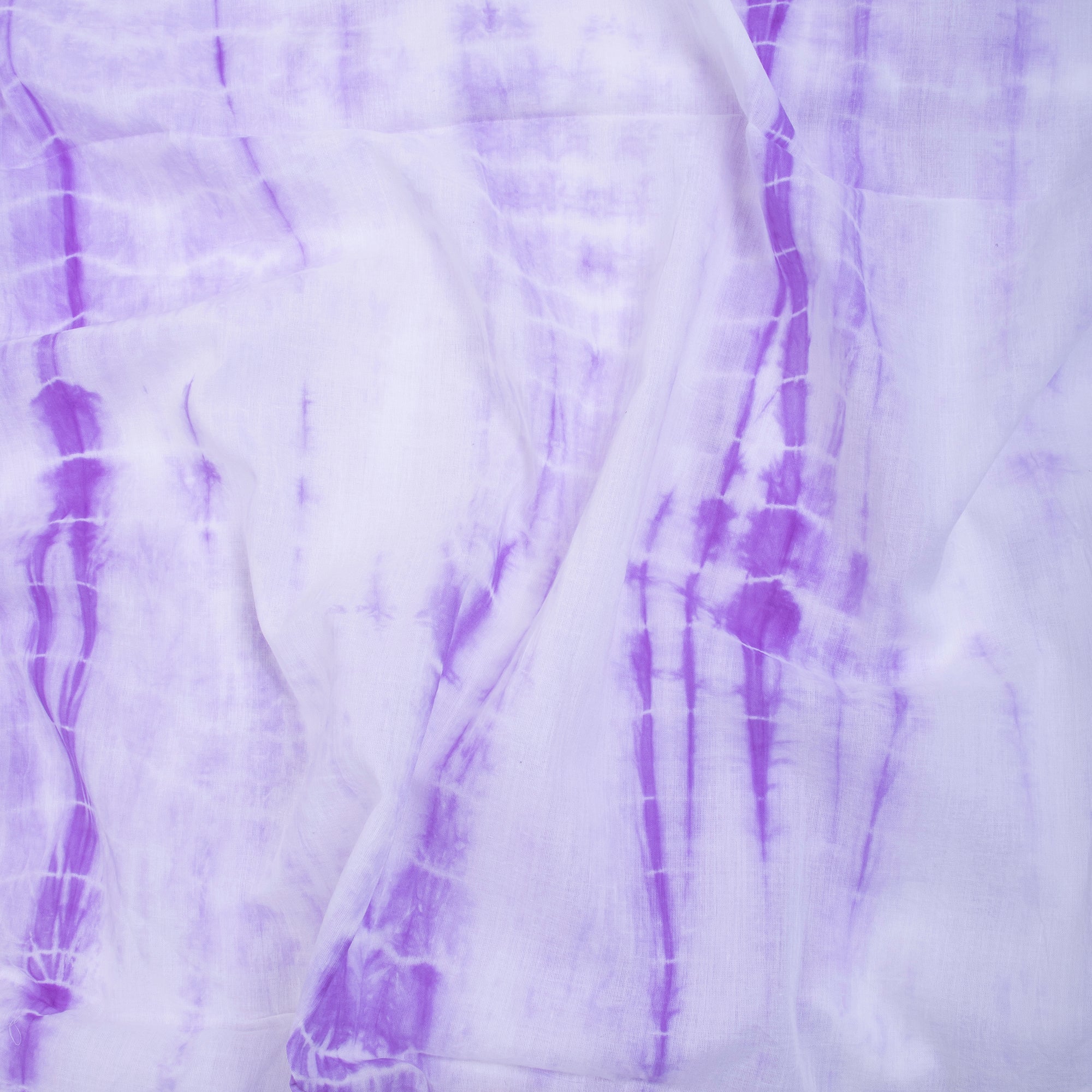 Purple Handcrafted Pure Cotton Tie Dye Shibori Fabric