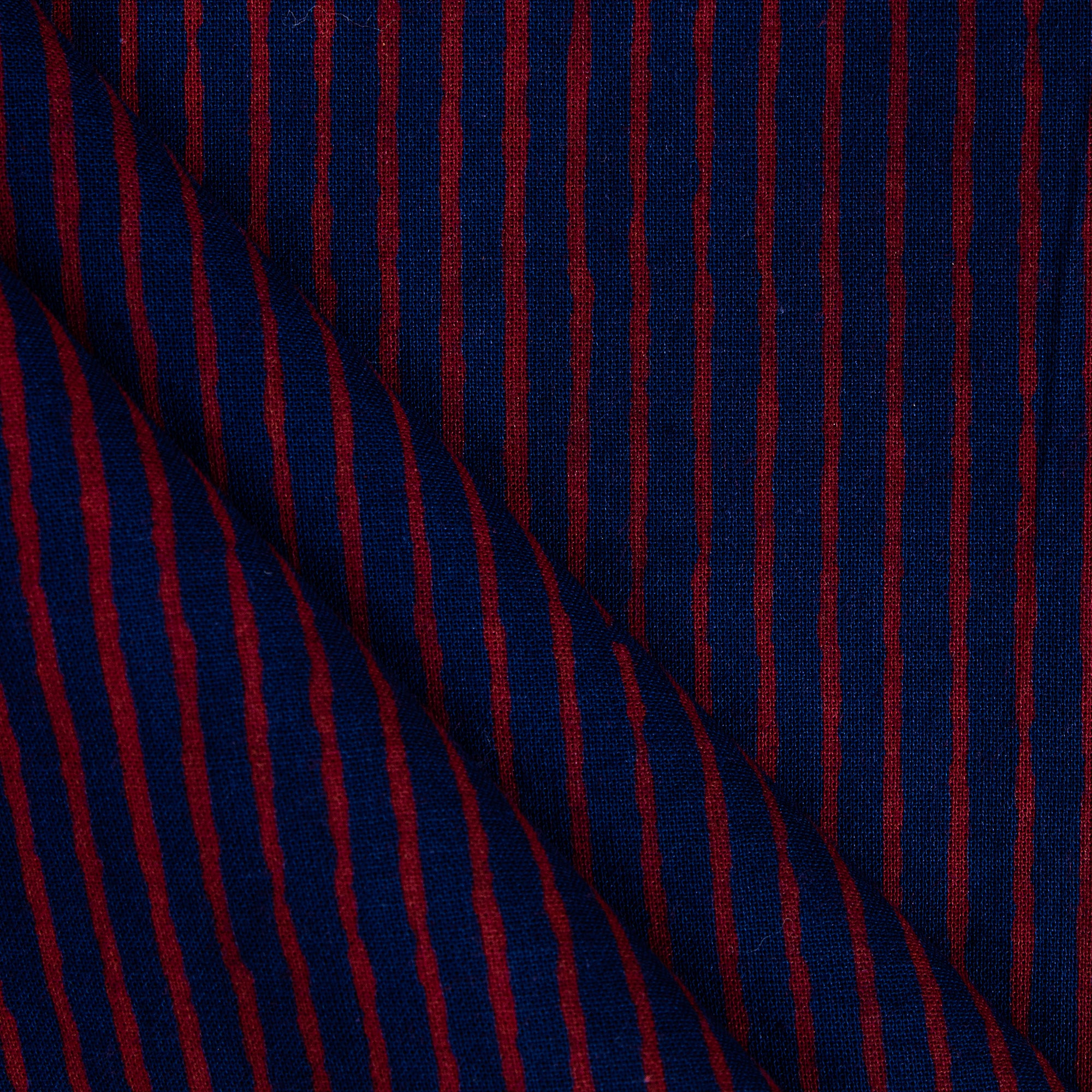 Purple Stipes Dabu Hand Block Print Cotton Fabric