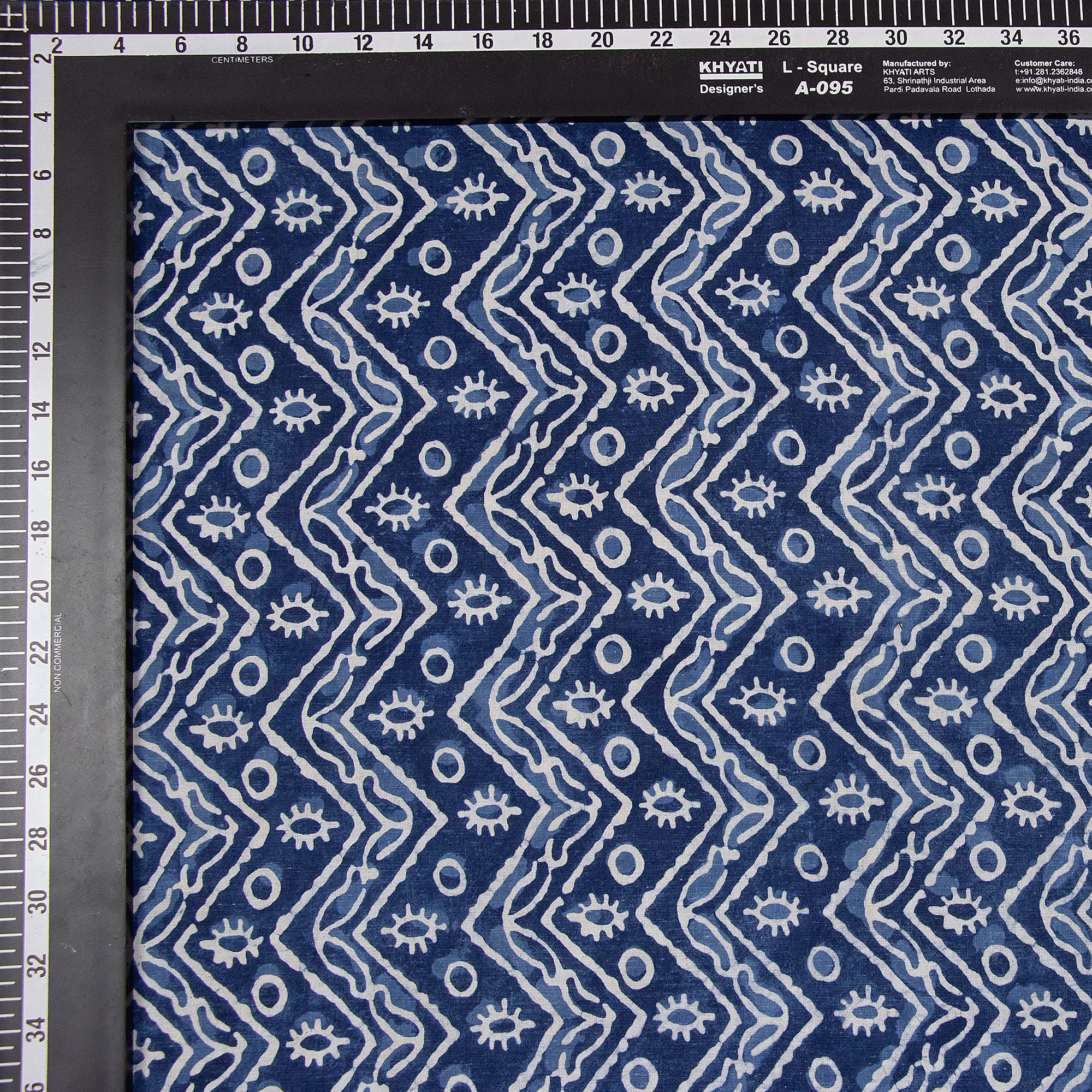 Quality Hand Block Wave Printed Cotton Indigo Fabrics