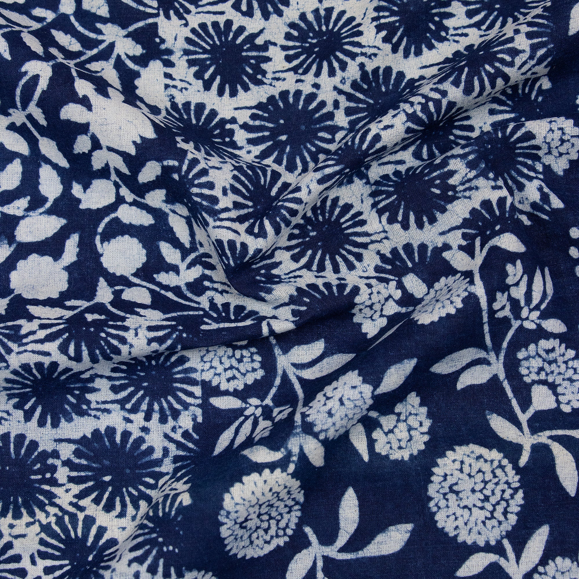 Quality Indigo Patchwork Print Cotton Yard Fabric