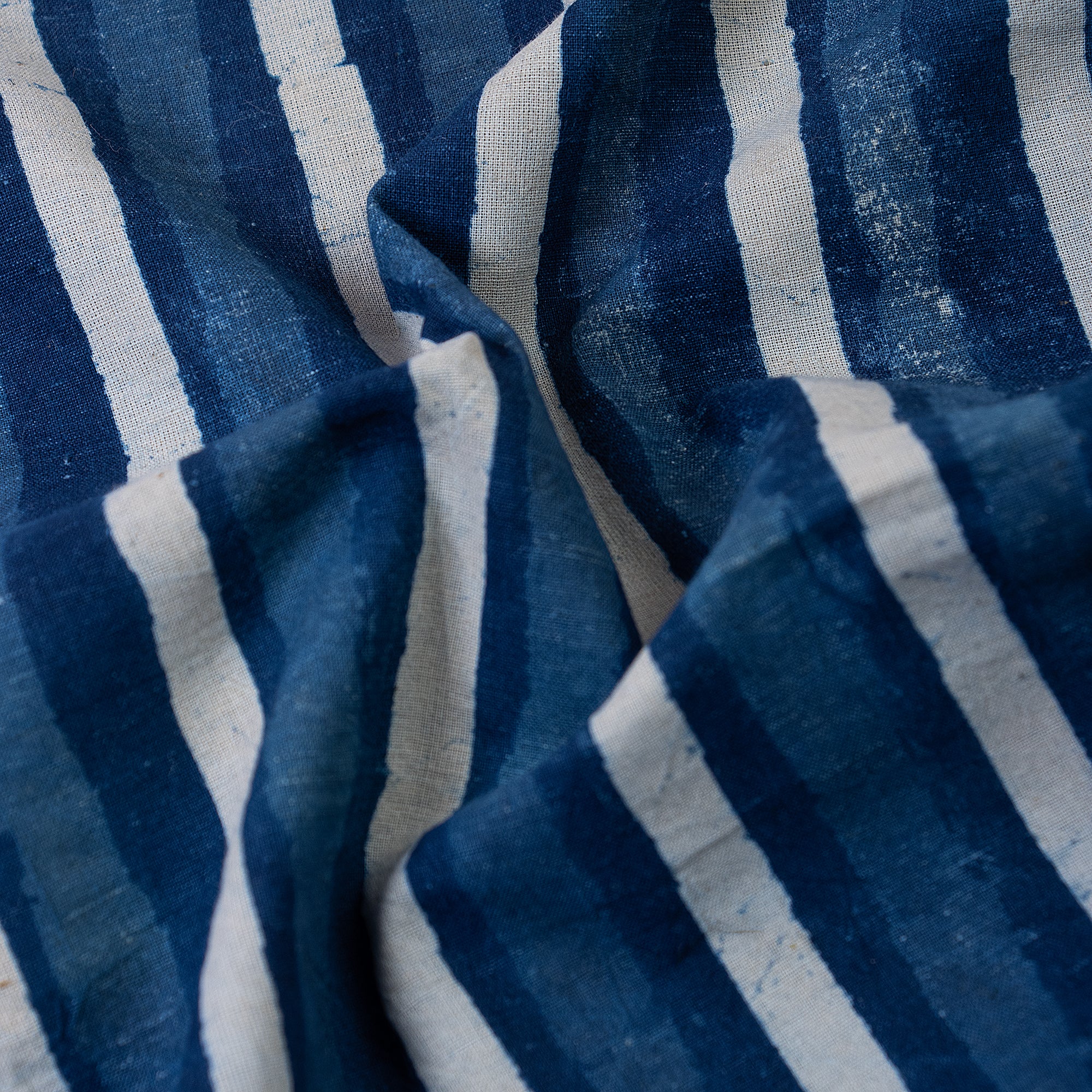 Quality Striped Indigo Print Soft Cotton Fabric