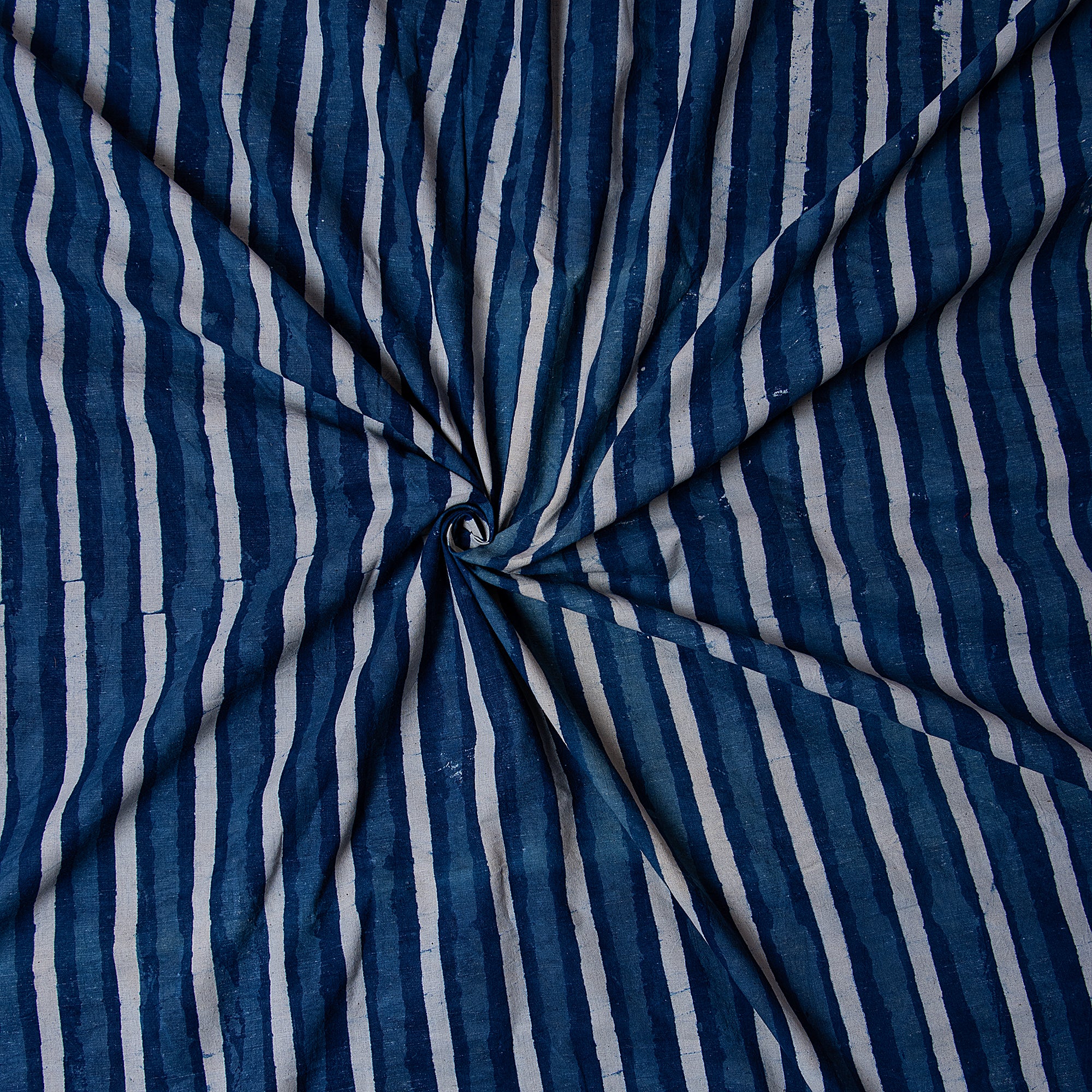 Quality Striped Indigo Print Soft Cotton Fabric