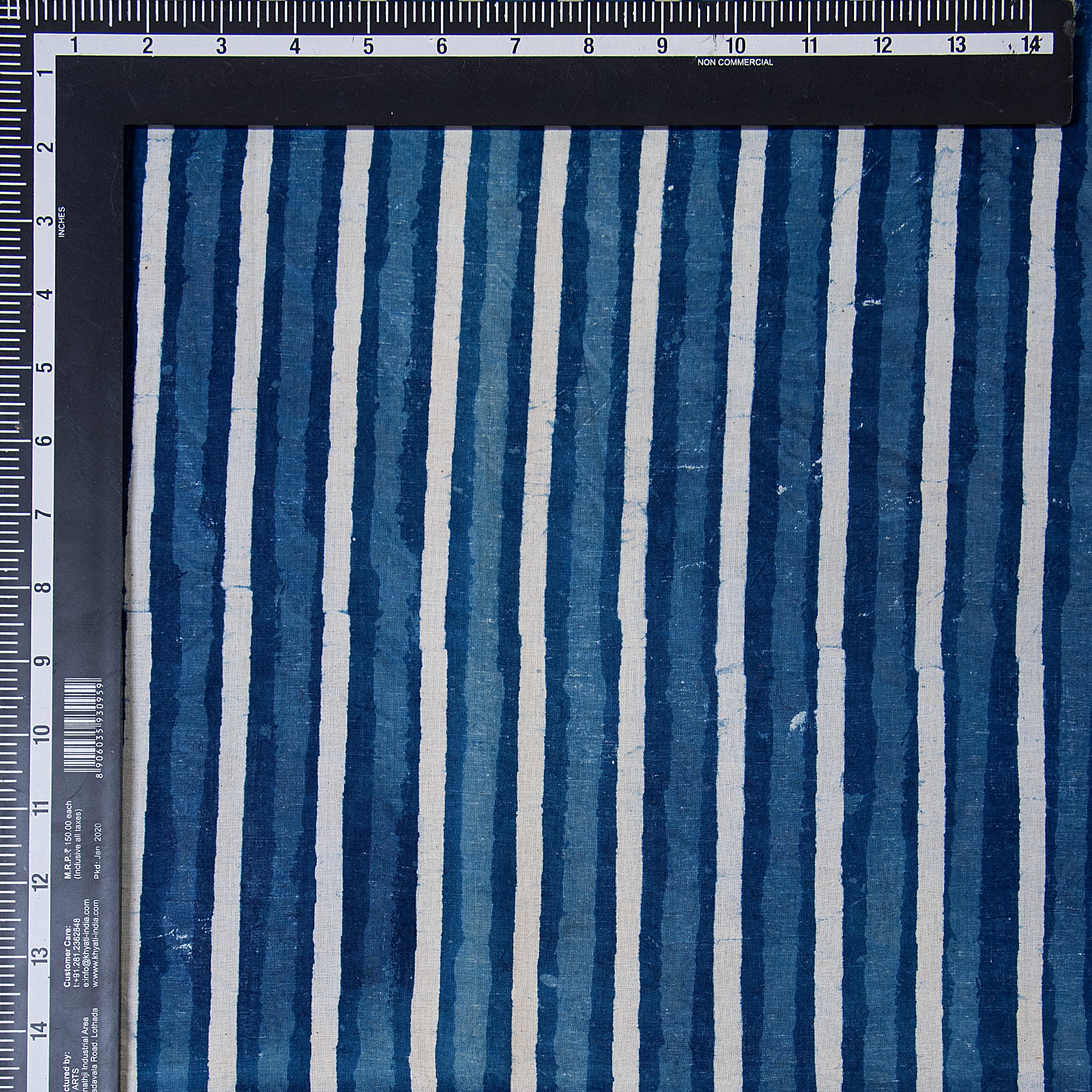Quality Striped Indigo Print Soft Cotton Fabric