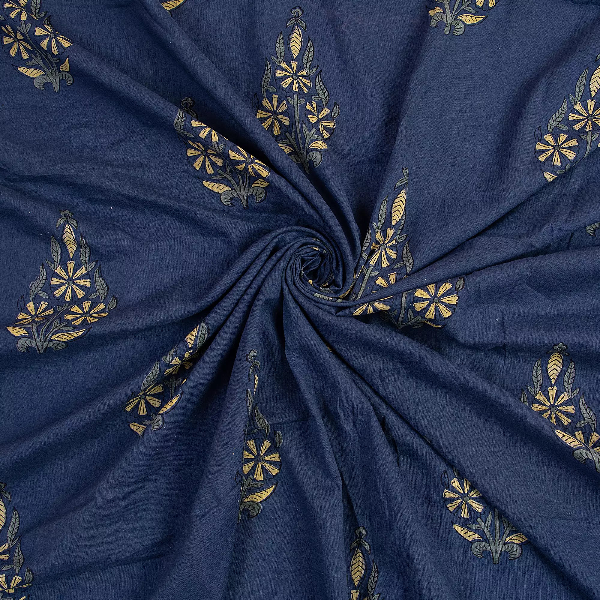 Pure Cotton Hand Block Printed Running Discharge Fabric